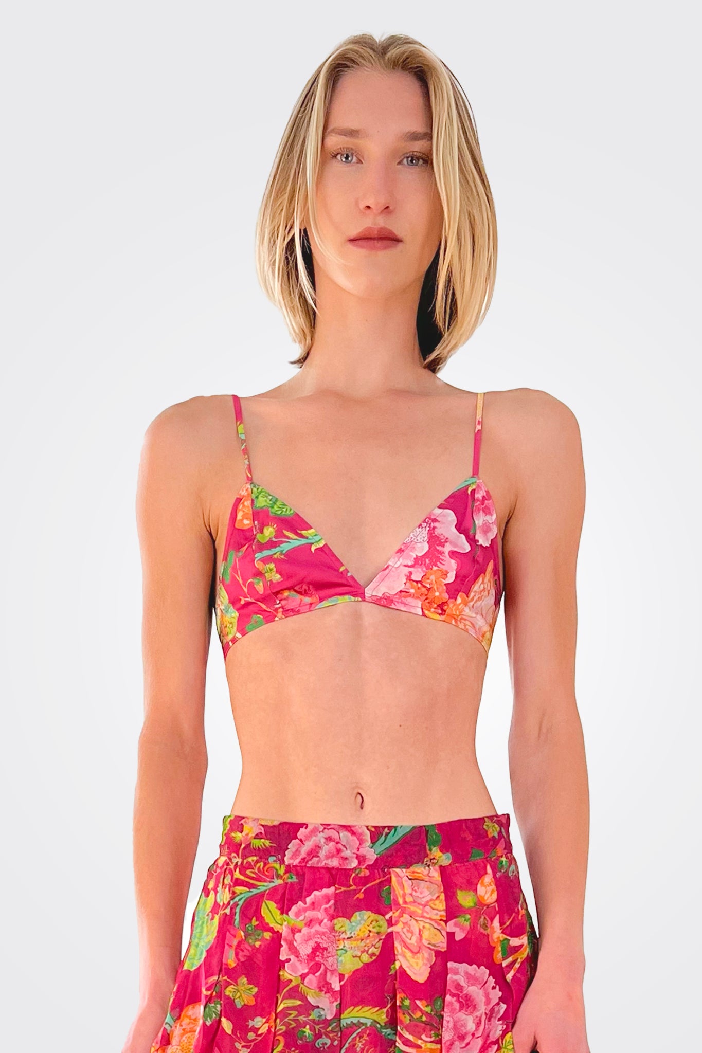 Chloe Bralette - Soft Fuchsia Pink Lace Bralette for Women | Comfortable Wireless Bra for Everyday Wear & Lounge