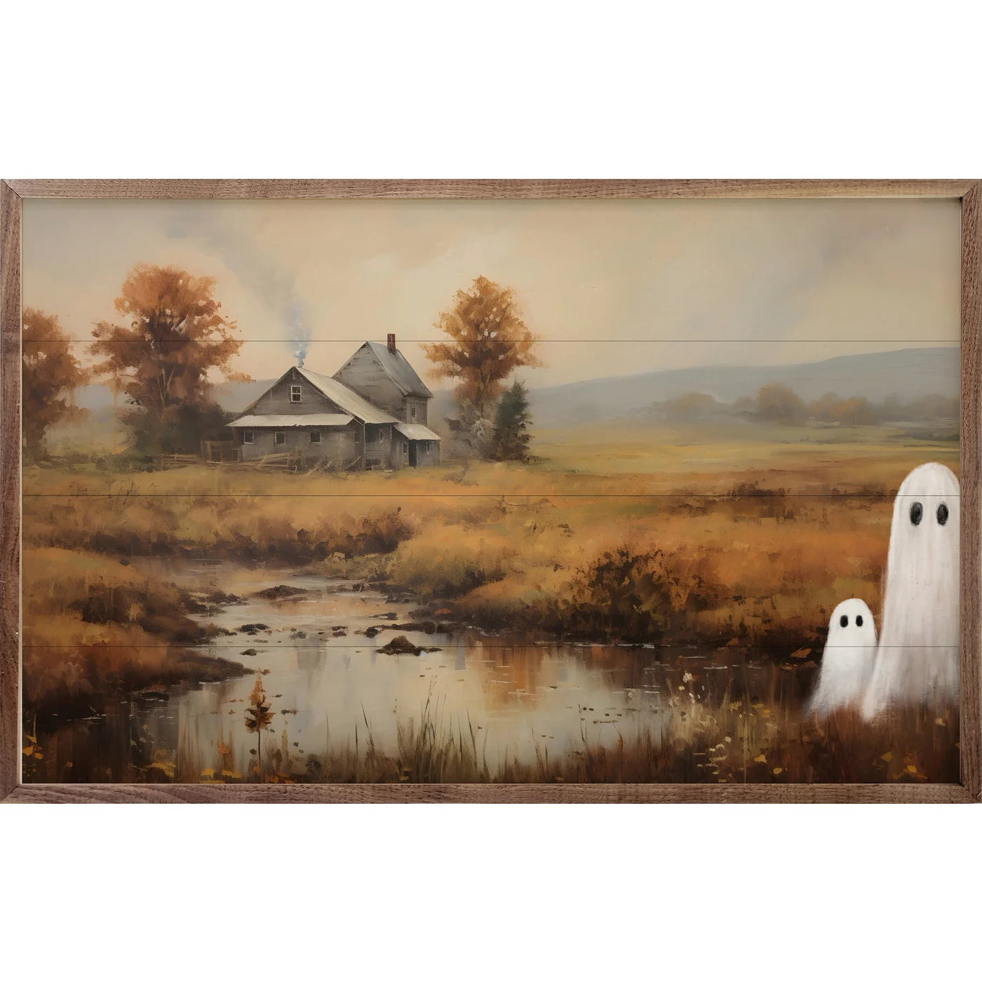 Ghosts In Field By Petals Prints - Wood Framed Wall Art Print for Home Decor, Living Room, Bedroom & Office