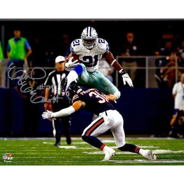 Ezekiel Elliott Signed Dallas Cowboys 16x20 Photo Framed with COA - Authentic NFL Football Memorabilia for Collectors & Fans - Perfect for Man Cave, Sports Room Decor, or Gift for Cowboys Fans