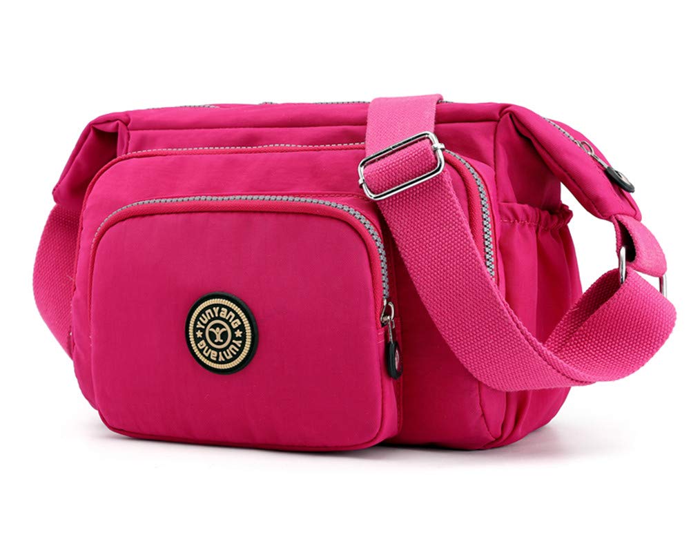 Women's Nylon Crossbody Bag with Multi-Pockets - Travel & Casual Purse for Moms