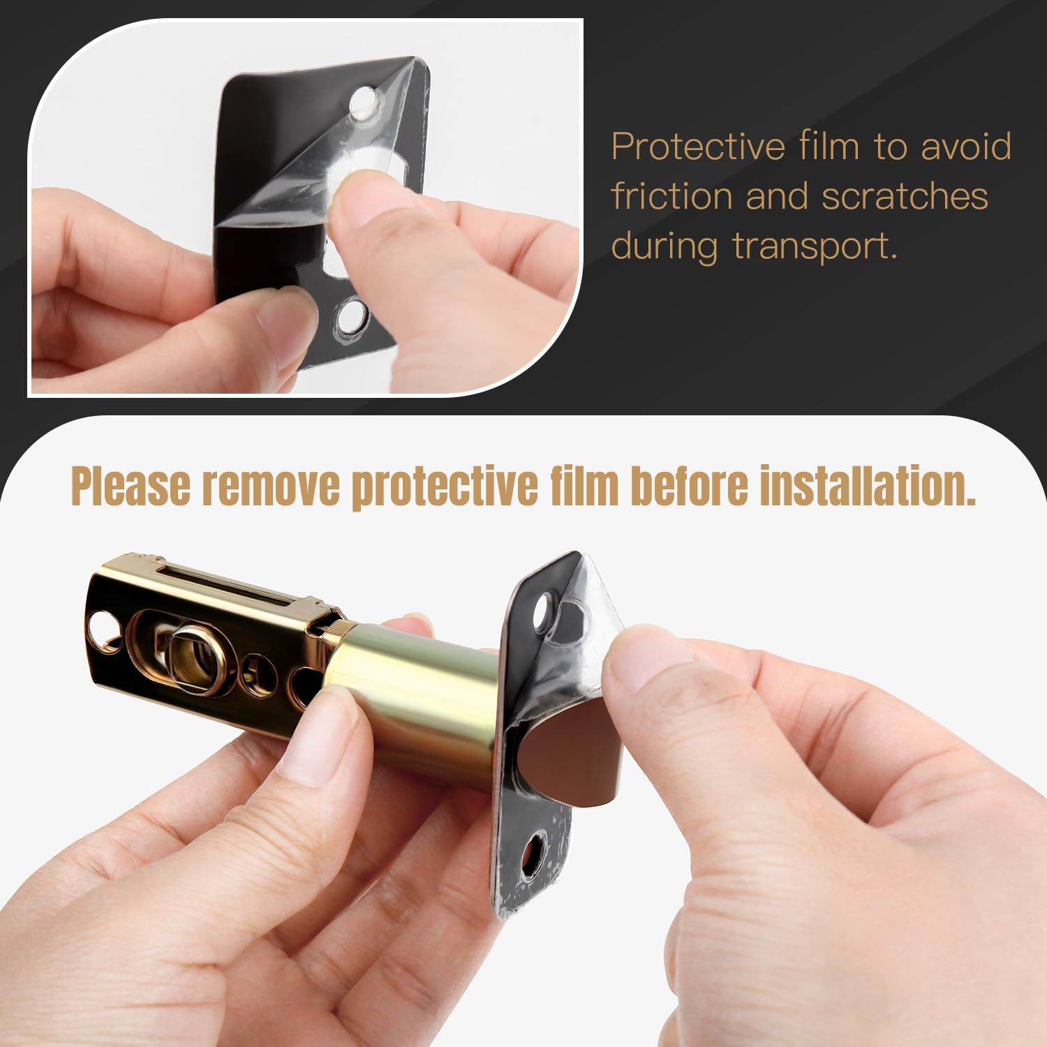 Heavy Duty Square Door Lever - No Key Lock for Closet & Hallway