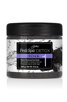 GENA PEDI SPA DETOX SOAK with Activated Charcoal - Step 1 Foot Soak for Relaxation & Exfoliation | Perfect for At-Home Pedicures & Spa Days