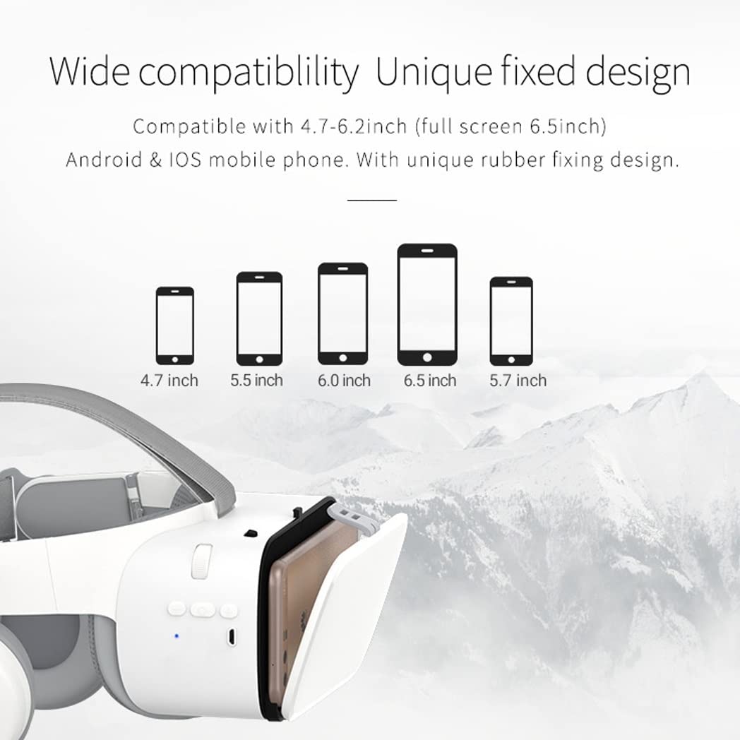 3D VR Headset with Bluetooth Controller - Compatible with iPhone 13 Pro Max/13 Pro/13/12/11, Samsung Galaxy S21, Huawei & Xiaomi Series - Immersive Virtual Reality Gaming & Movie Experience (Color: Black, Size: Universal)