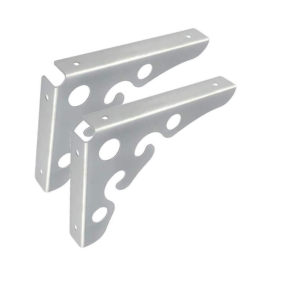Heavy Duty Stainless Steel Floating Shelf Brackets - 10 Inch (25cm) Right Angle Wall Mounted Shelf Supports for Home, Office & Kitchen Storage - Pair of Decorative Tripod Brackets for Shelving & Organization