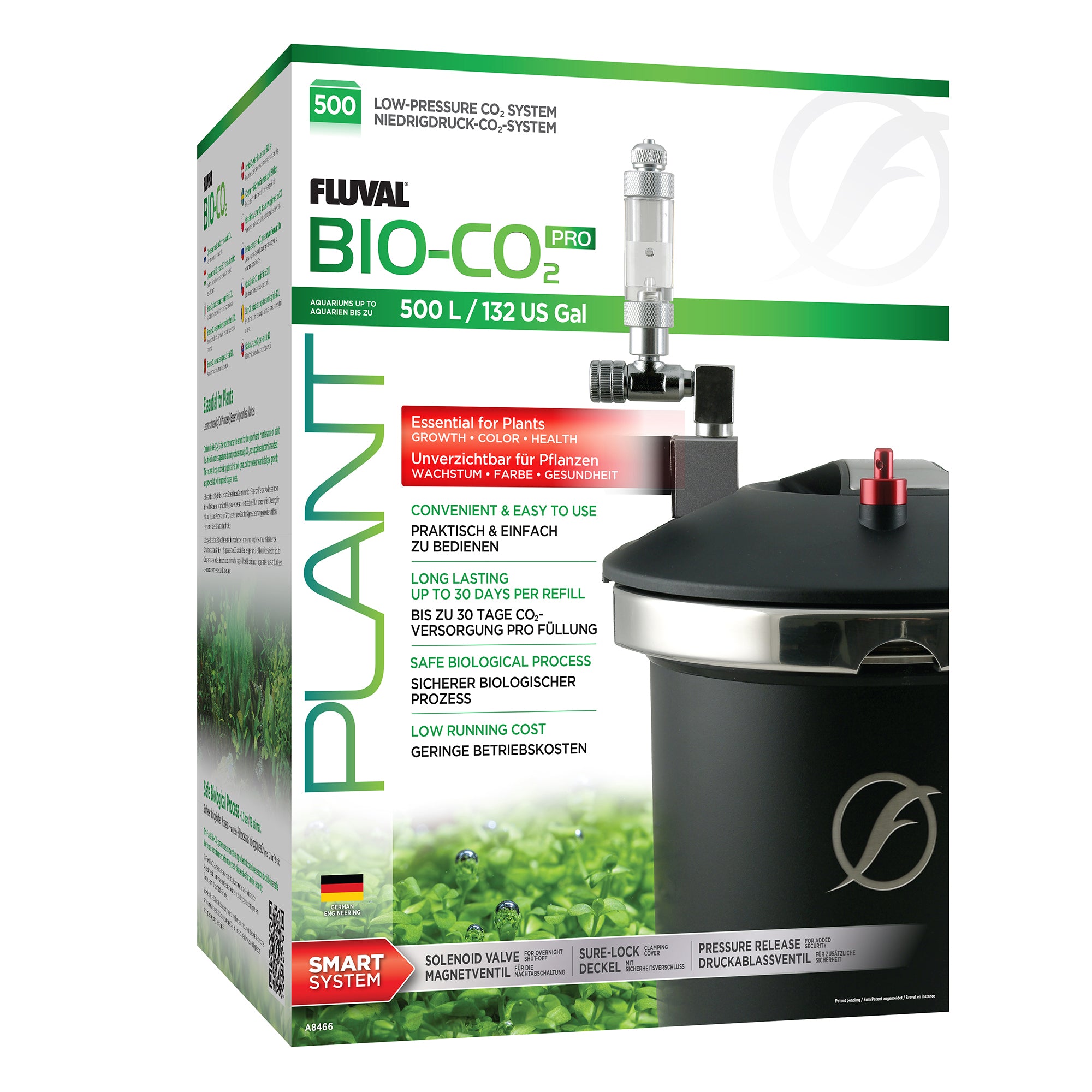 Fluval Bio CO2 Pro Low Pressure System 500L - Planted Aquarium CO2 Kit for Healthy Aquatic Plants | Perfect for Freshwater Tanks & Aquascaping