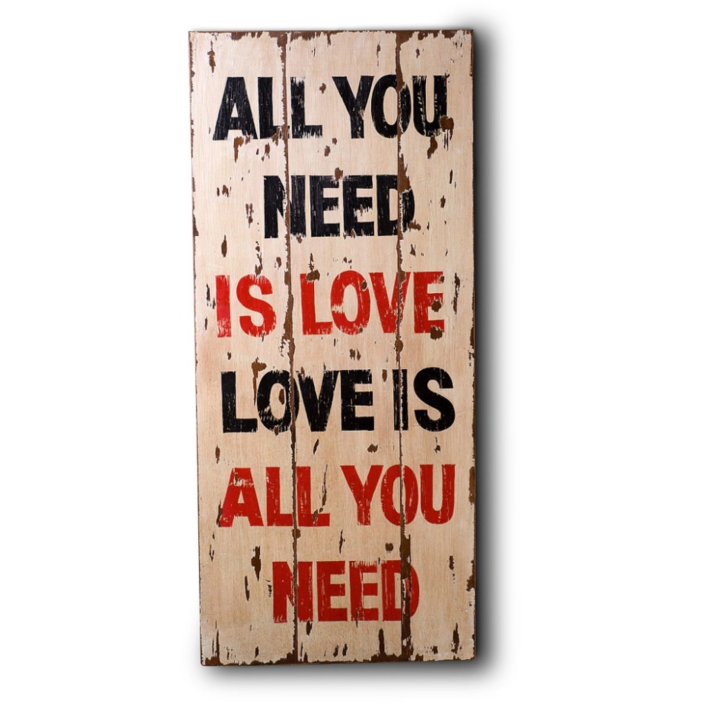 Antique Cream Wooden Print - 'Love' Sign for Home Decor, Wedding Gift & Rustic Wall Art | Perfect for Farmhouse, Bedroom & Living Room