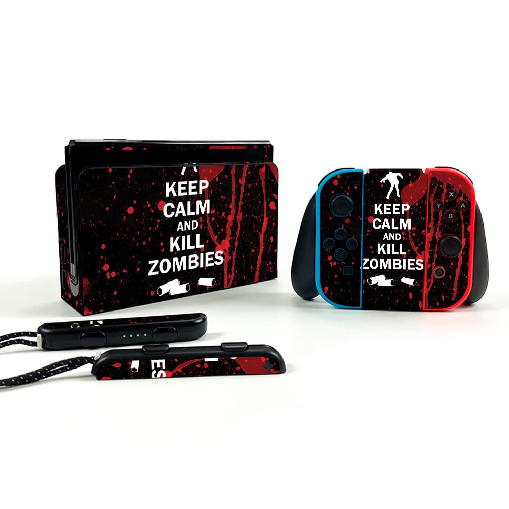 MightySkins Protective Vinyl Decal Wrap Cover for Nintendo Switch OLED - Zombie Hunting Design | Durable, Customizable Skin | Easy to Apply & Remove | Made in USA | Perfect for Gaming Enthusiasts & Collectors