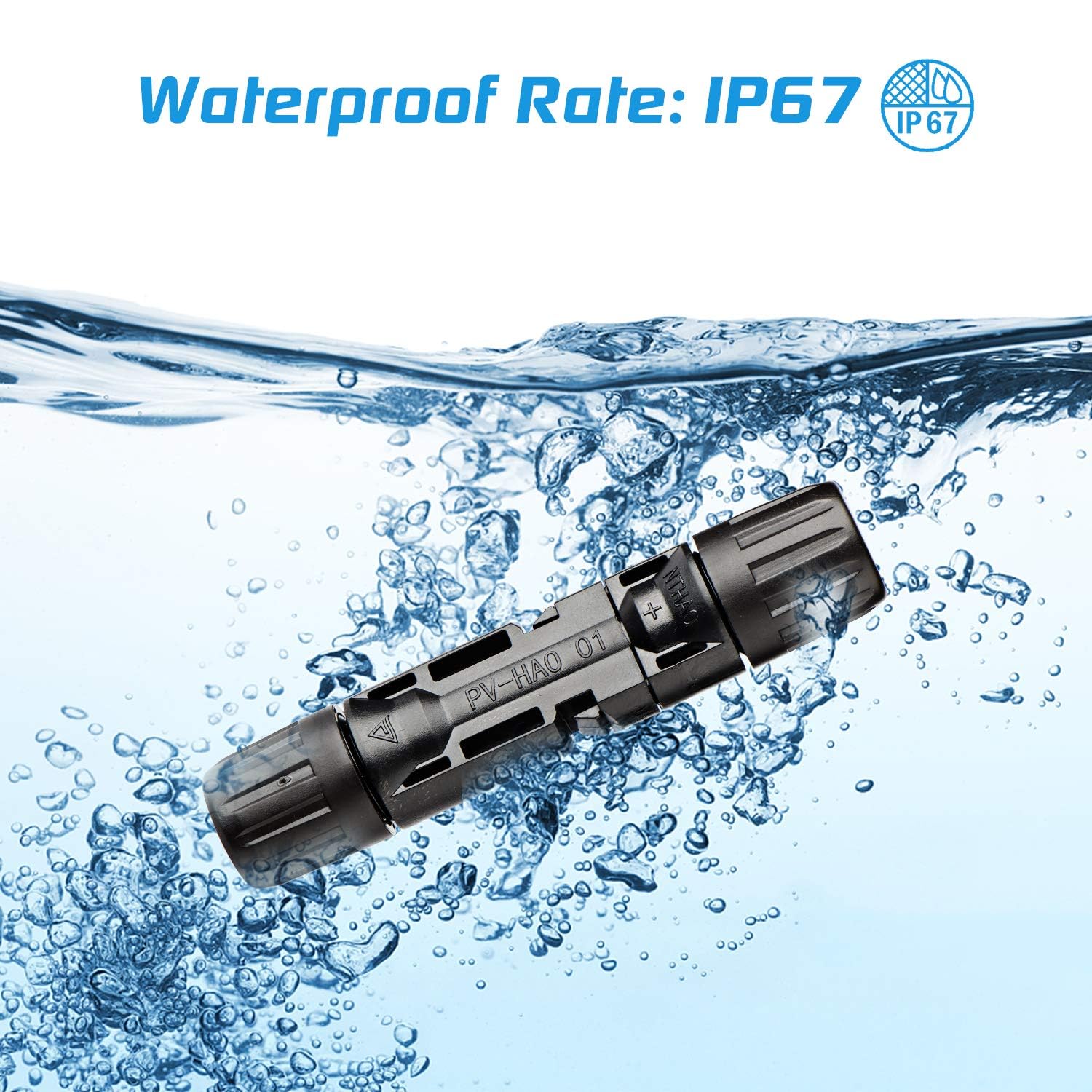 50 Pairs Solar Connectors - IP67 Waterproof Male & Female MC4 Connectors for Solar Panels, RV, Boat & Off-Grid Systems