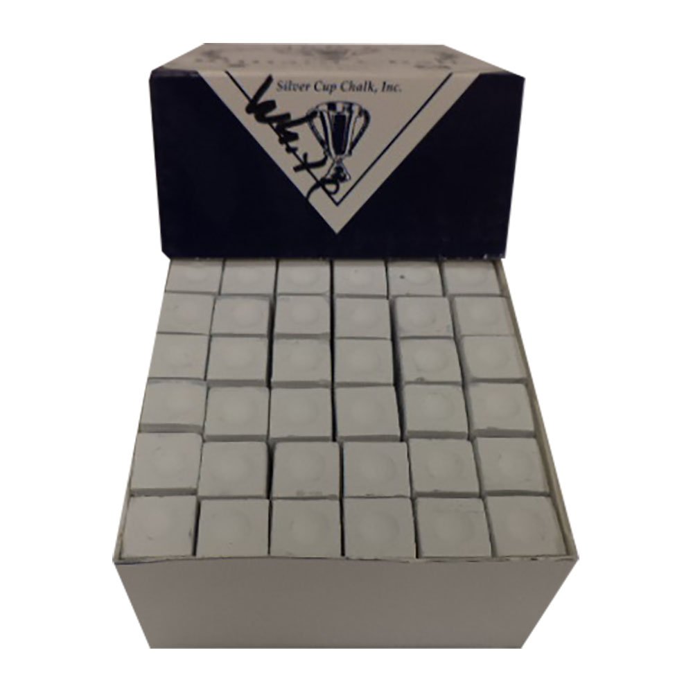 Premium Silver Cup Pool Cue Chalk - White (12 Dozen) - Billiard Accessories for Professional & Casual Players - Perfect for Pool Halls, Home Game Rooms & Tournaments