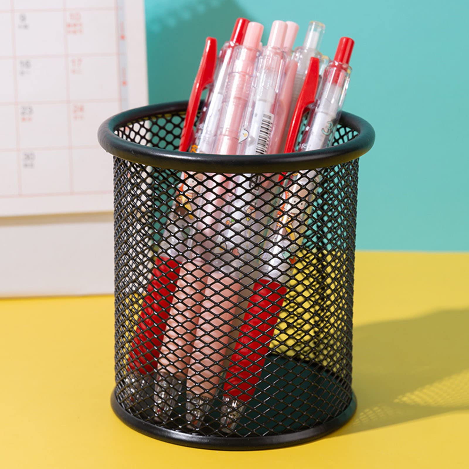 Metal Pen Holder for Office Desk - Pencil Cup Organizer for Stationery Storage