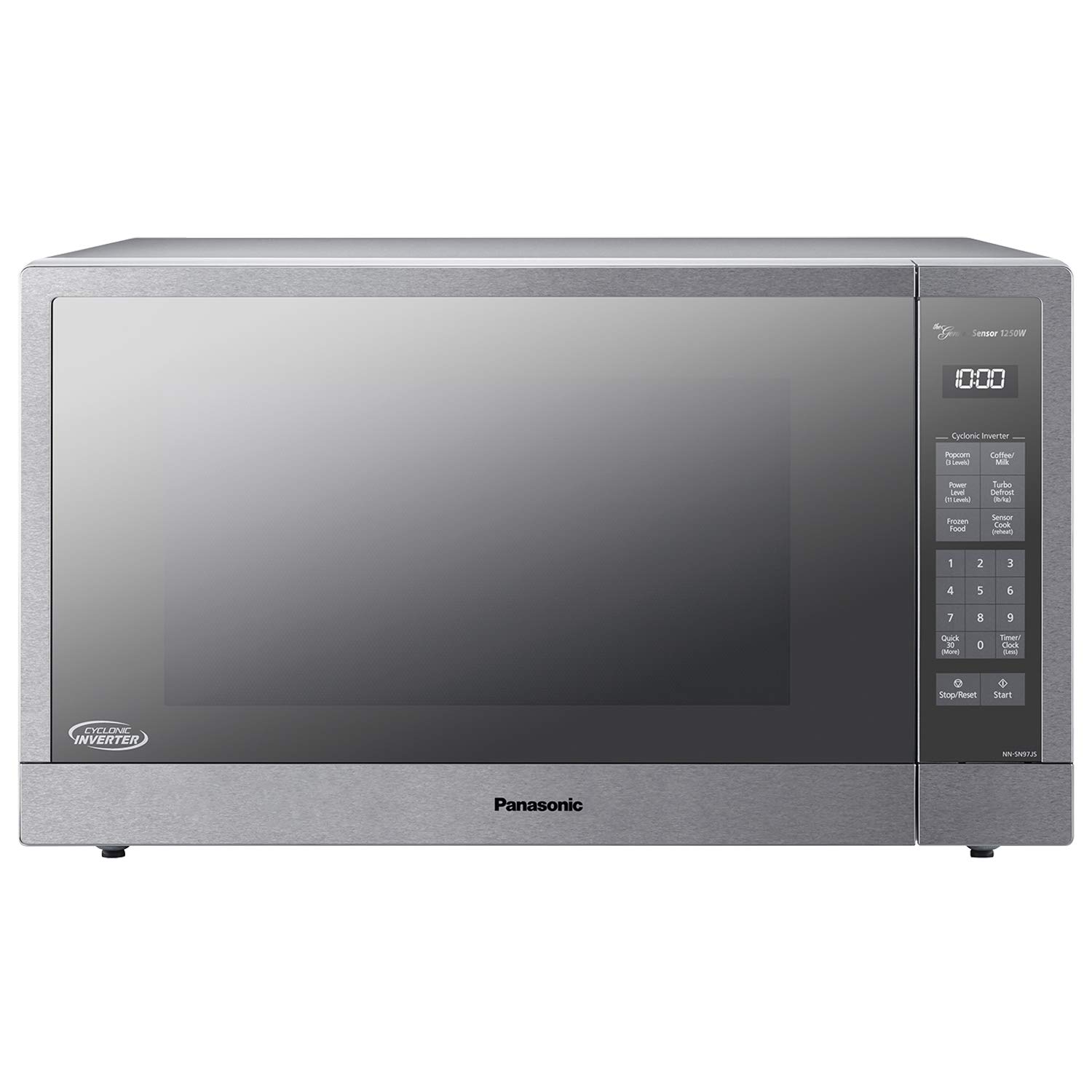 Panasonic NN-SN97JS 2.2 Cu. Ft Stainless Steel Microwave Oven with Inverter Technology - Countertop/Built-In, 1250W, Cyclonic Wave & Genius Sensor (Silver) - Perfect for Kitchens, Offices, Dorms & Small Spaces