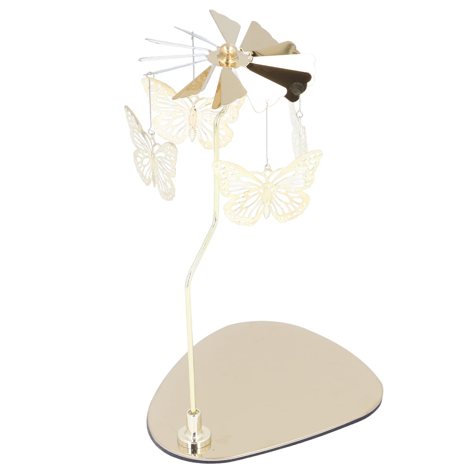 Stainless Steel Rotating Aromatherapy Wind Chime Candle Holder with Tray - Valentine's Day Gift, Romantic Home Decor, Wedding & Party Table Centerpiece for Indoor/Outdoor Use