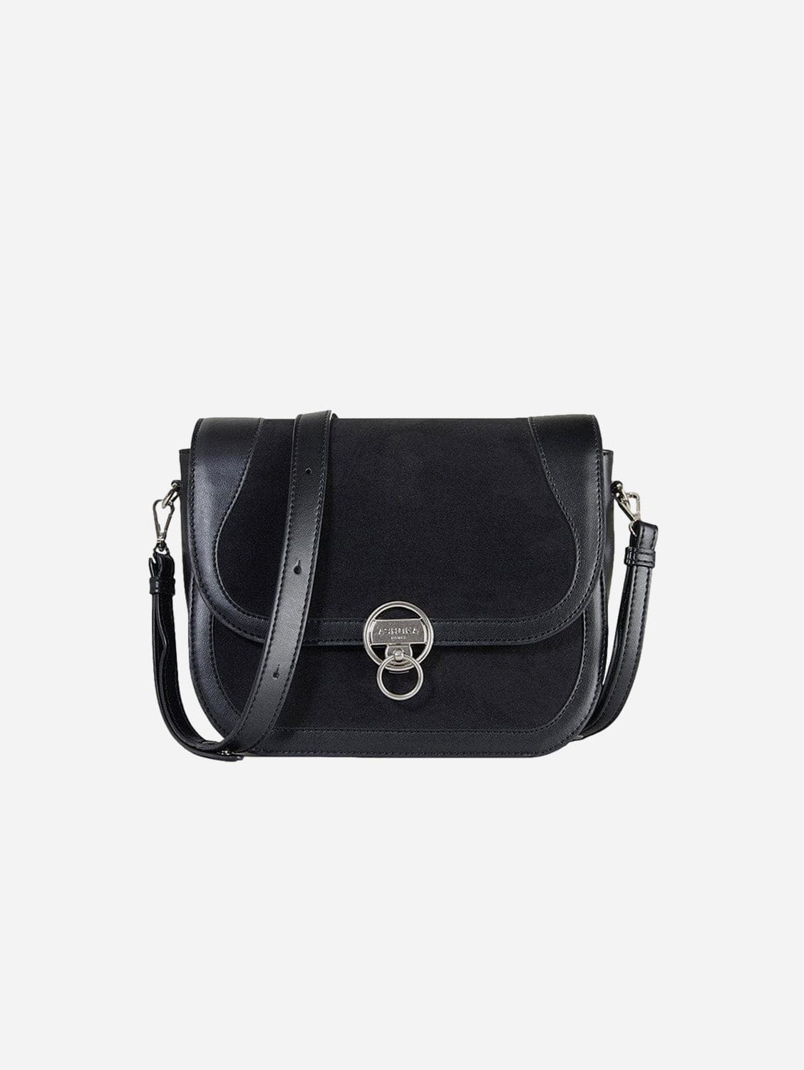 Vegan Leather Crossbody Bag for Women - Marilyn Apple Skin & Recycled Suede Handbag - Black - Perfect for Work, Travel & Everyday Use