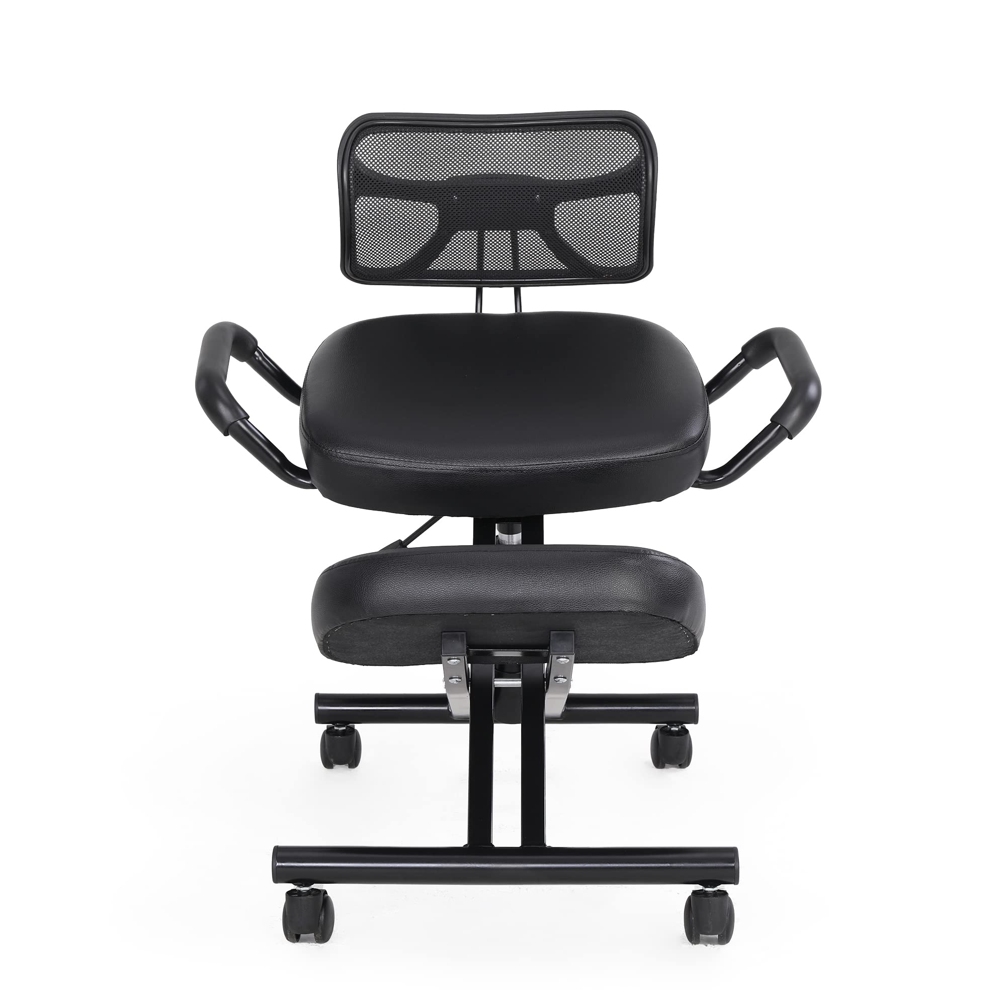 GIVENUSMYF Ergonomic Kneeling Chair with Rolling Wheels - Adjustable Height Stool for Back Support, Thick Comfortable Memory Foam Cushion - Perfect for Home Office, Gaming & Meditation