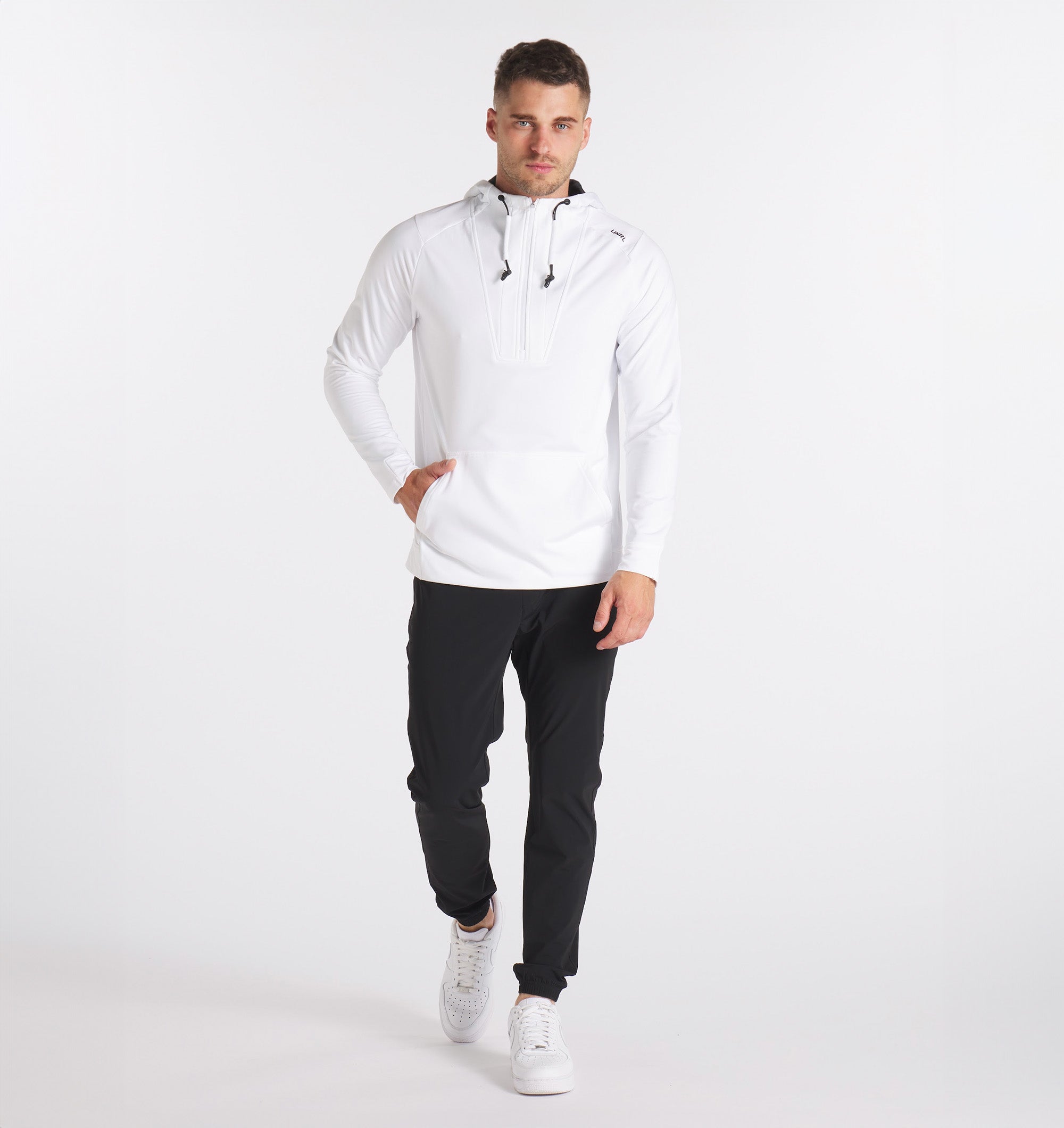 Men's Crossover Half Zip Hoodie - Lightweight Fleece Pullover for Running, Hiking & Outdoor Activities | Casual Streetwear & Workout Jacket