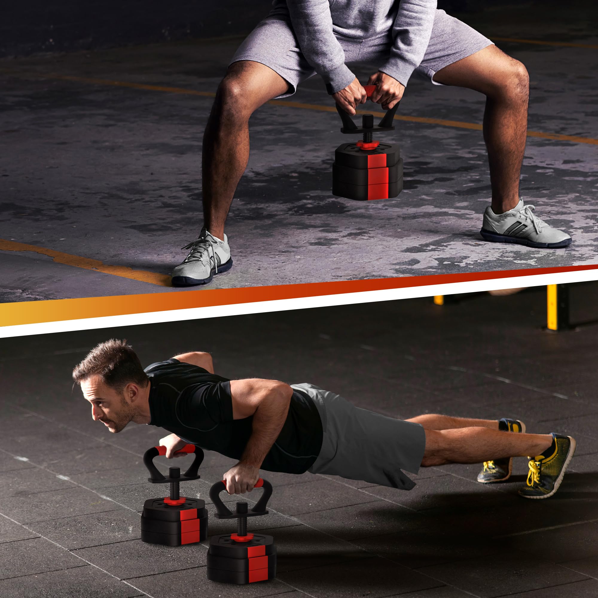 VIVITORY Adjustable Dumbbell Set with Connector - 5-50 lbs Hexagon Free Weights for Home Gym, Non-Rolling Design with Cement Mixture - Perfect for Strength Training, HIIT Workouts & Home Fitness