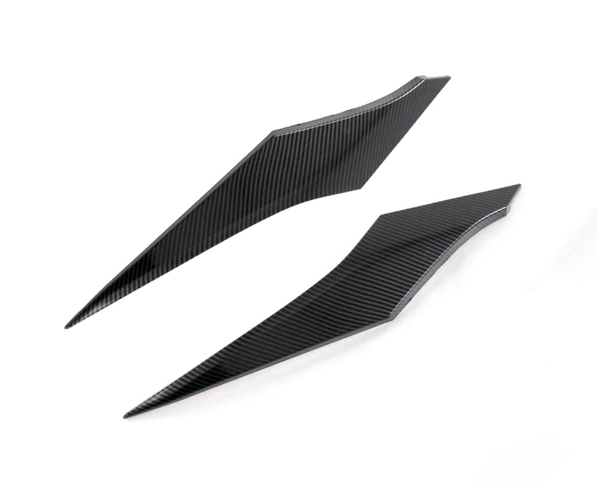 2PCS Carbon Fiber Front Grill Headlight Eyebrow Cover Trim for Toyota Sienna 2021-2023 | Decorative Car Exterior Accessories | Perfect for Customization & Style Upgrade