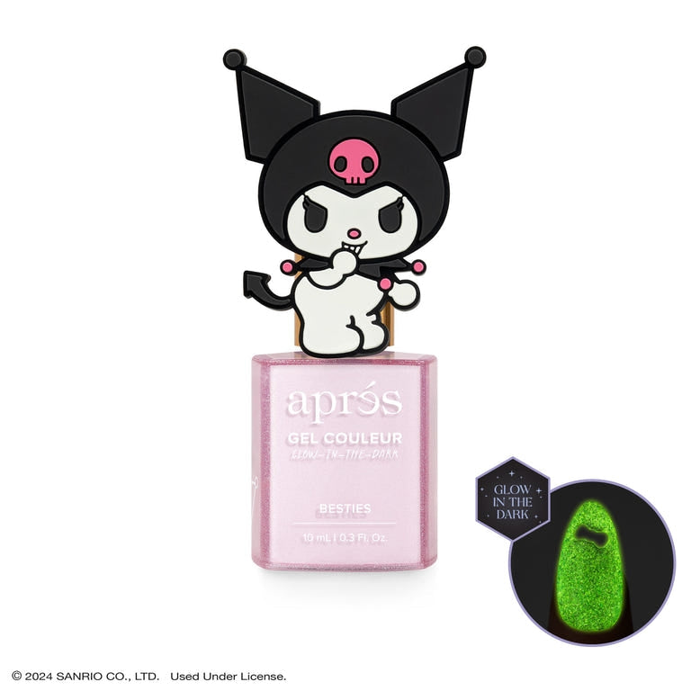 Apres x Kuromi Flash Glitter Gel - Besties Collection | Long-Lasting Nail Art Glitter Gel Polish | Perfect for Parties, Holidays & Special Occasions
