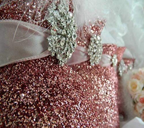 6-Pack White Glitter Candle Holders - Elegant Wedding Centerpiece, Bridal & Baby Shower Decor, Quinceañera Table Decorations with White Candles - Perfect for Romantic Weddings, Birthday Parties & Holiday Home Decor