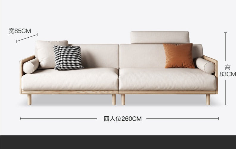 4 Seater - Incheon White - Wood Natural Color Frame