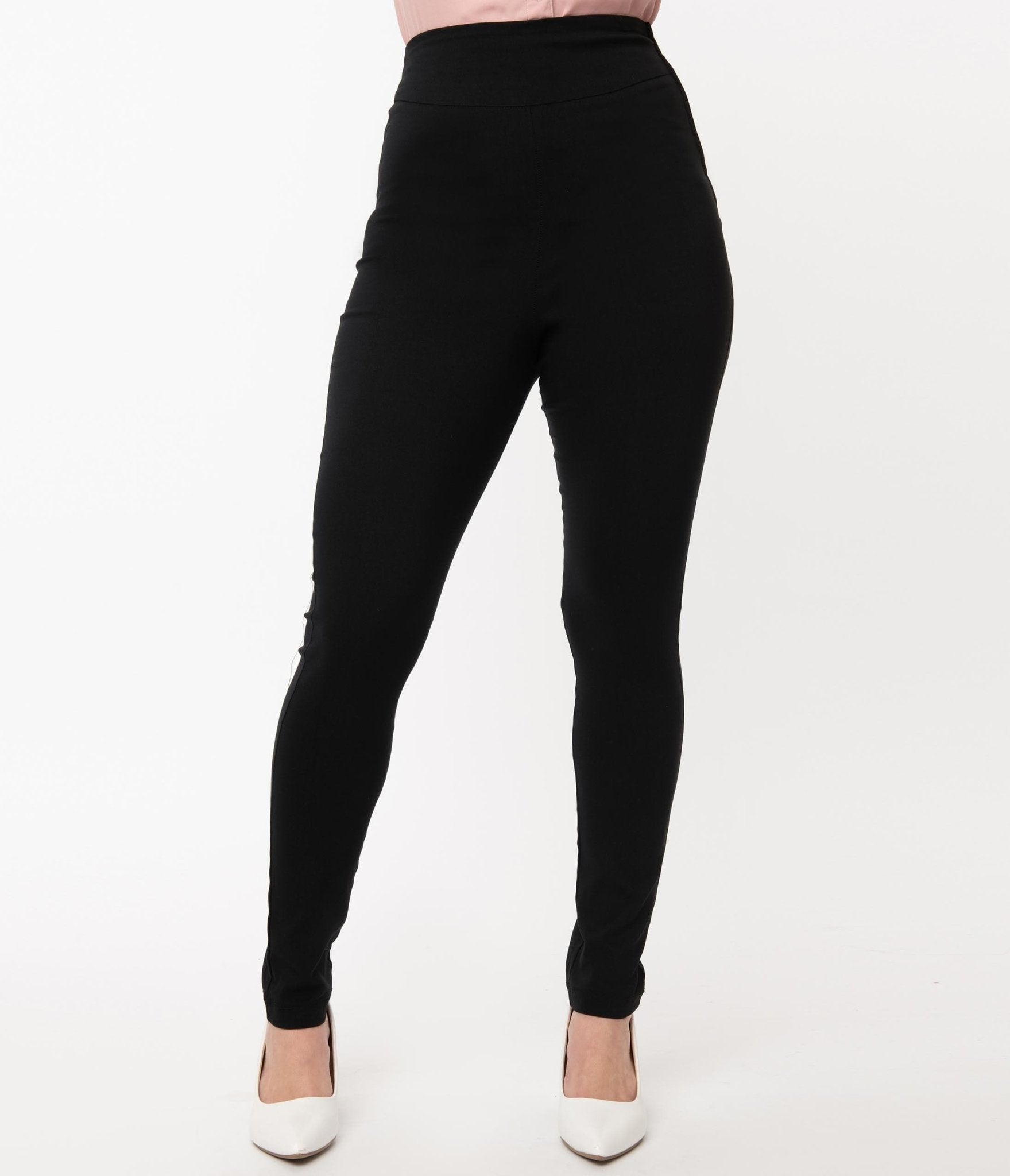 Vintage 1950s Black High Waist Rizzo Cigarette Pants - Retro Women's Trousers for Casual Wear & 50s Style Outfits