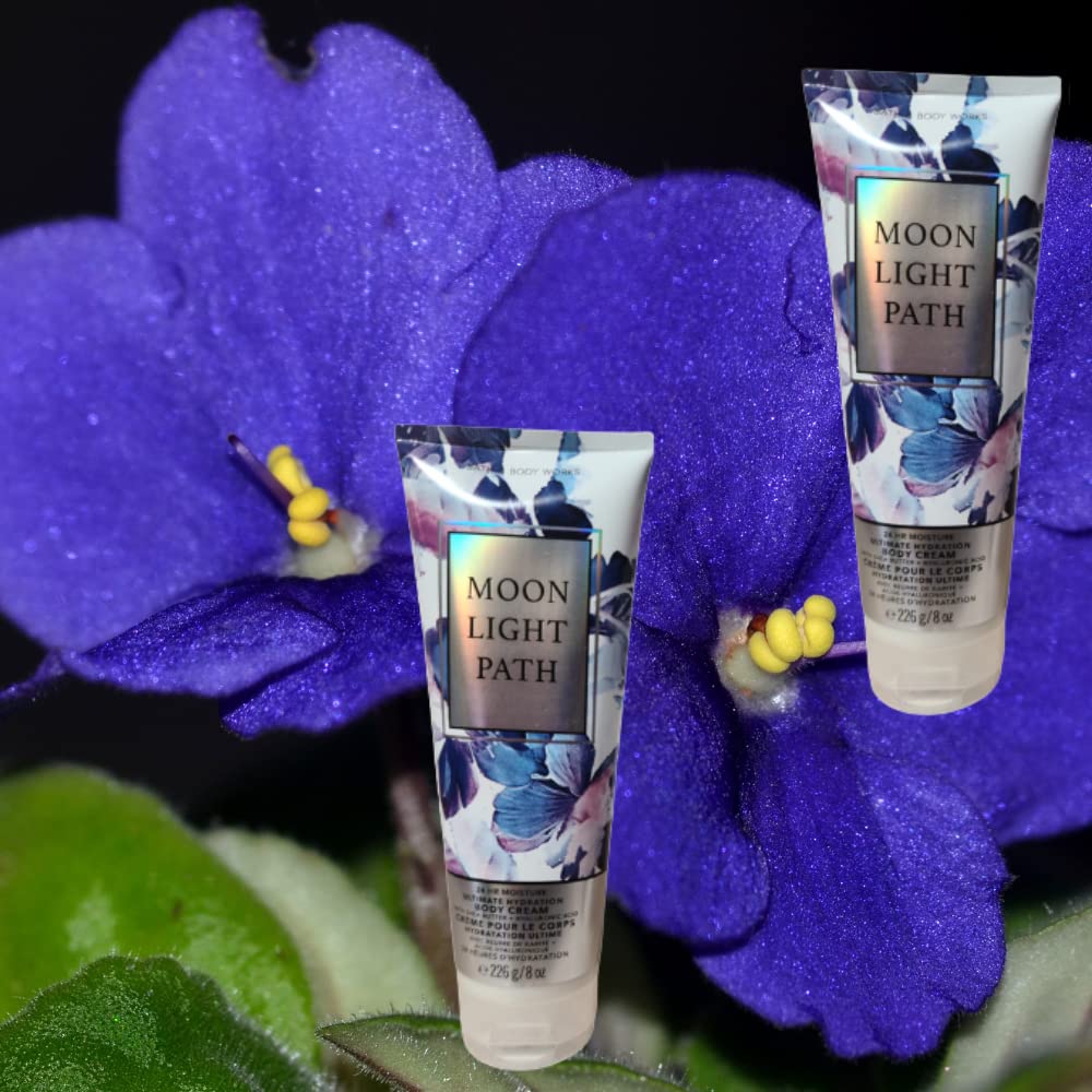 Bath and Body Works Moonlight Path Ultra Shea Body Cream 2-Pack (8 Oz Each) - Deeply Moisturizing Hand & Body Lotion for Dry Skin, Perfect for Nighttime Relaxation & Spa Days