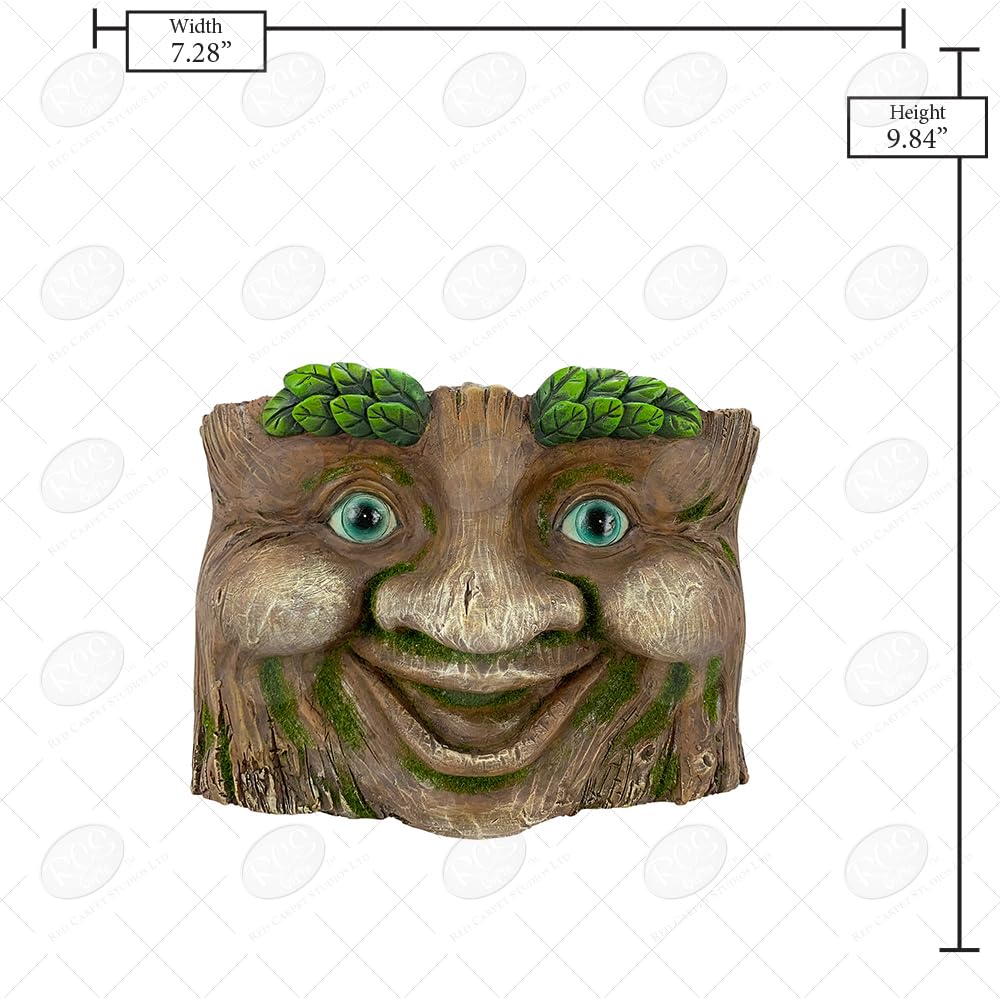 Red Carpet Studios 21092 Smiling Tree Face Planter - Handcrafted Resin Garden Decor for Indoor/Outdoor Plants - Perfect for Home, Office, and Garden Decorations