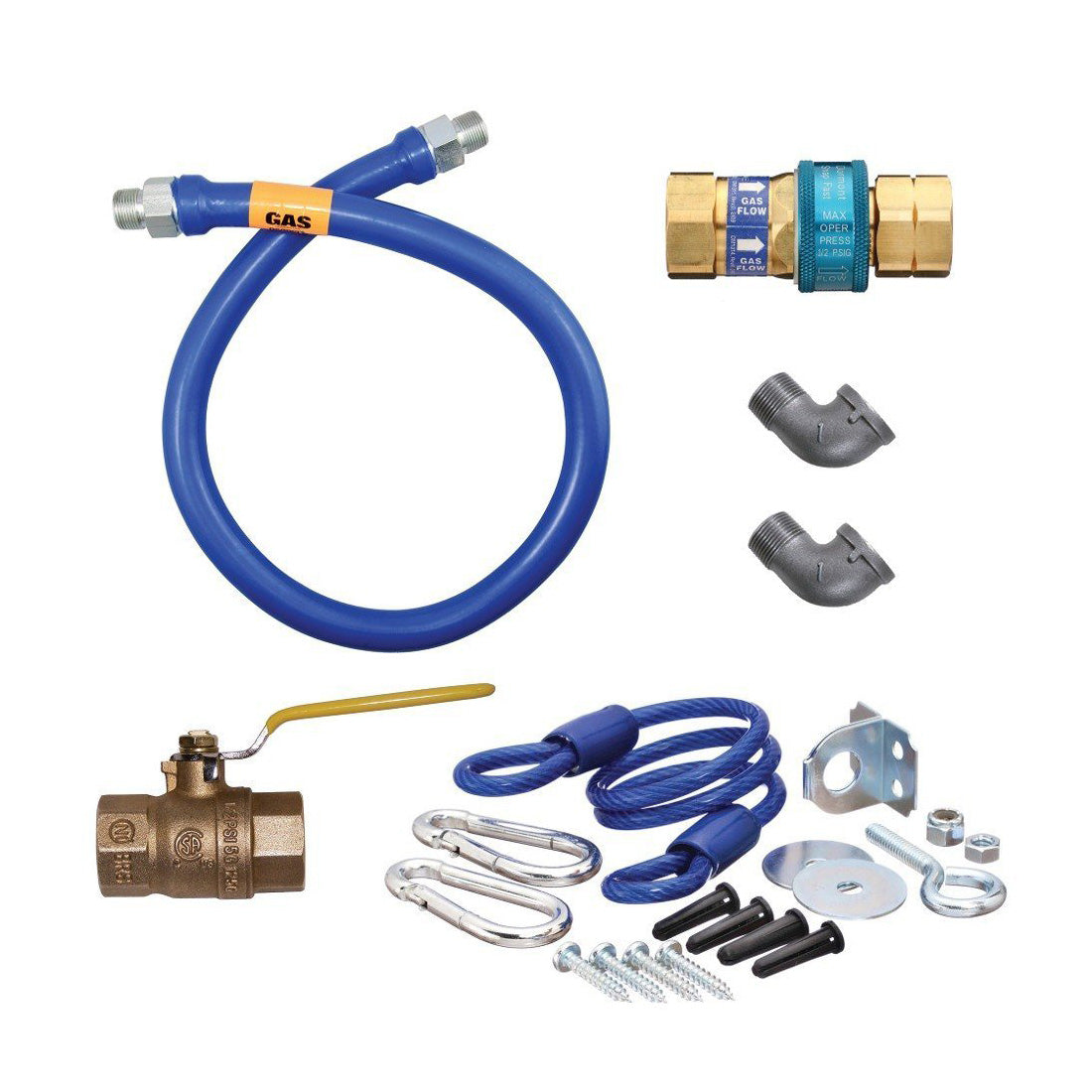 Dormont 1675KIT48 Quick Disconnect Gas Hose Kit - 48 Inch x 3/4 Inch for Gas Appliances, Perfect for Ranges, Dryers & Outdoor Grills
