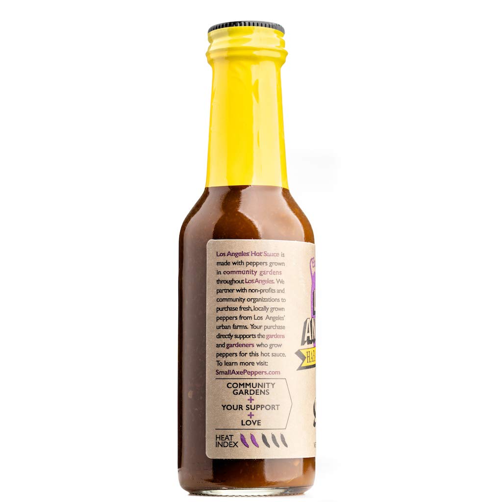 Small Axe Peppers Los Angeles Habanero Mango Hot Sauce - 5 oz All Natural, Kosher, Non-GMO, Community Garden Grown | Gourmet Spicy Condiment Featured on HOT ONES | Perfect for Wings, Tacos, Burgers & Cooking