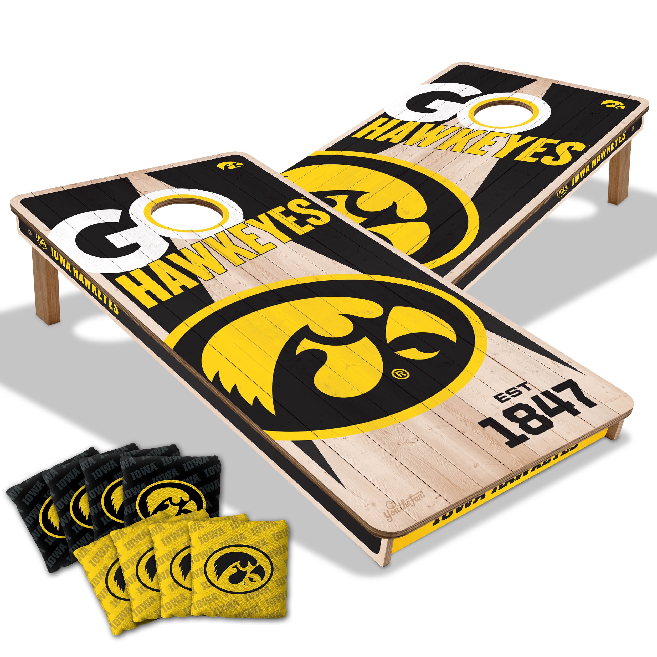 Official NCAA Licensed 2x4 Cornhole Boards Set - Regulation Size Bean Bag Toss Game for Tailgating, Backyard Parties & Outdoor Fun