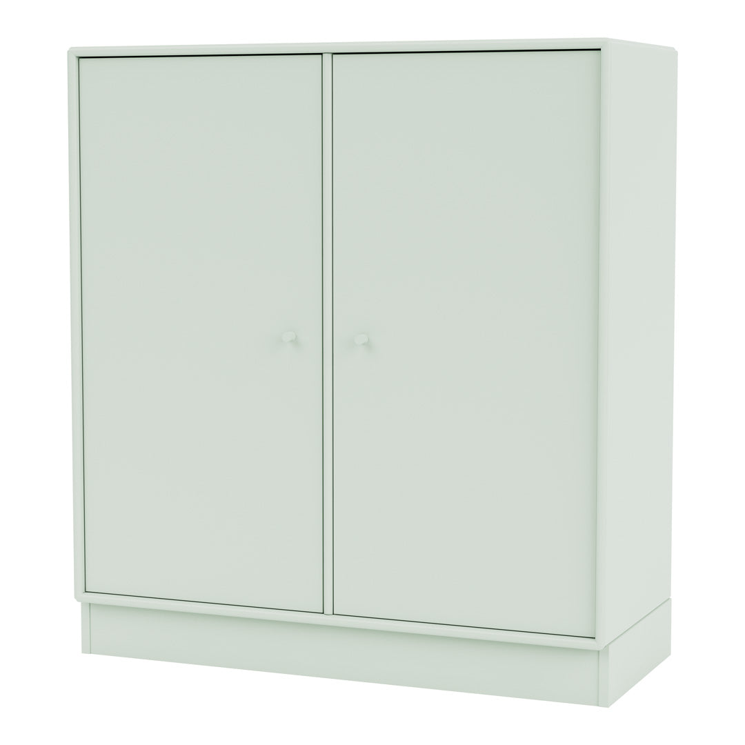 Modern 2-Door Lacquered Cabinet with Plinth Base - Stylish Storage Solution for Living Room, Bedroom or Office Organization
