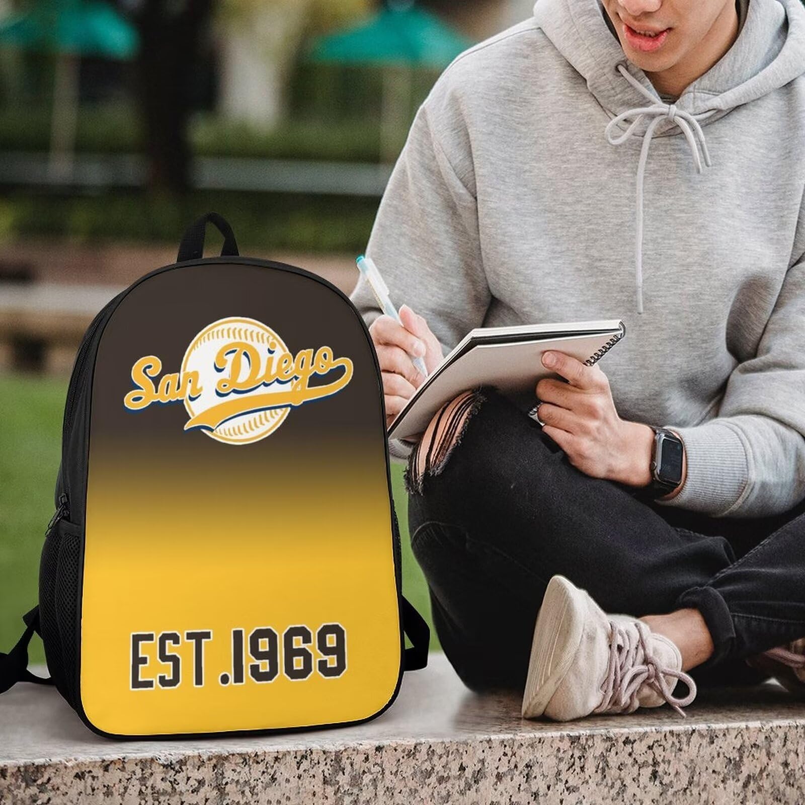 San Diego Custom Shoulder Backpack - Baseball Sports Backpack for School & Outdoor Activities - Perfect Gift for Sports Fans - Ideal for Travel, Gym & College Campus Use