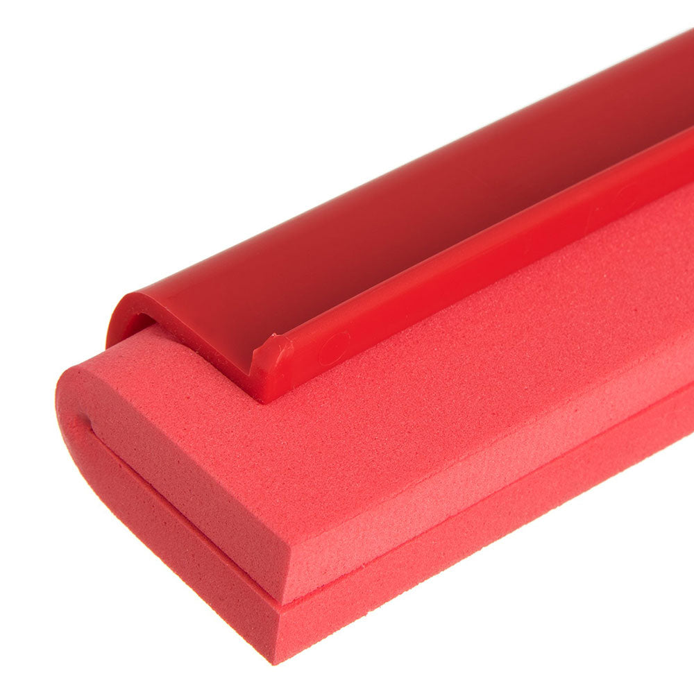 Carlisle 4156705 Sparta Double Foam Squeegee - 18 Inch Heavy Duty Red Window Cleaning Tool for Home, Car, and Commercial Use