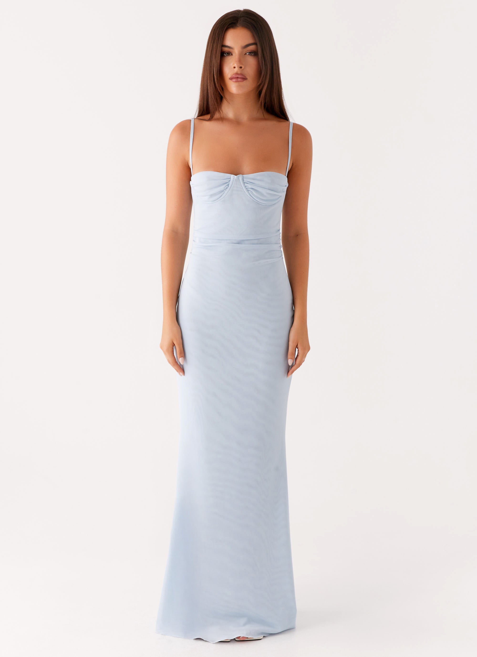 Anna Sophia Women's Maxi Dress - Elegant Long Flowy Blue Dress for Summer, Beach, Weddings & Special Occasions