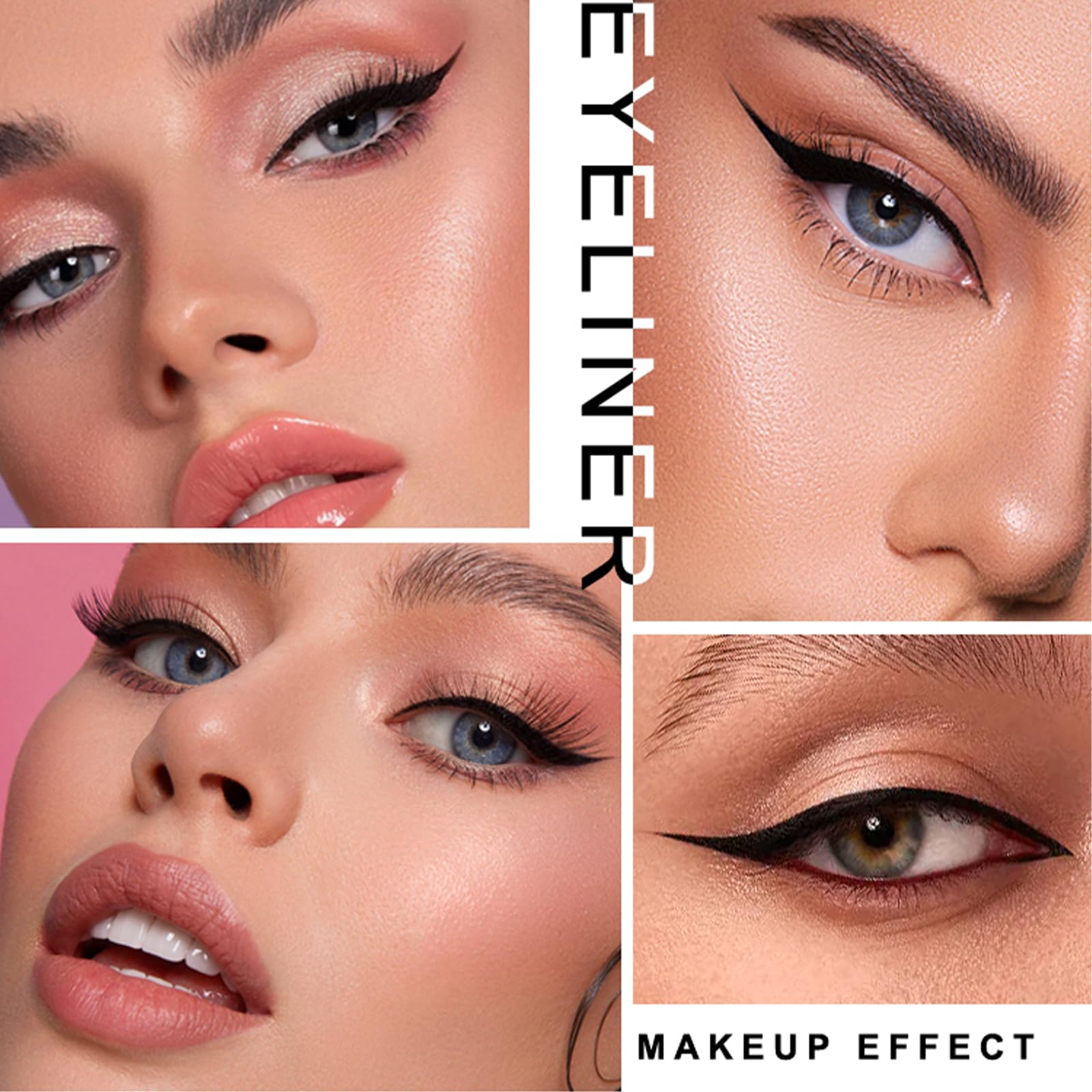 Erinde Winged Eyeliner Stamp - Black Liquid Wing Liner Pen for Perfect Cat Eyes | Easy to Use Eyeliner Stencil Tool | Long Lasting, Waterproof & Smudge Proof Eye Makeup (Midnight Black) | Ideal for Daily Makeup, Parties & Special Occasions