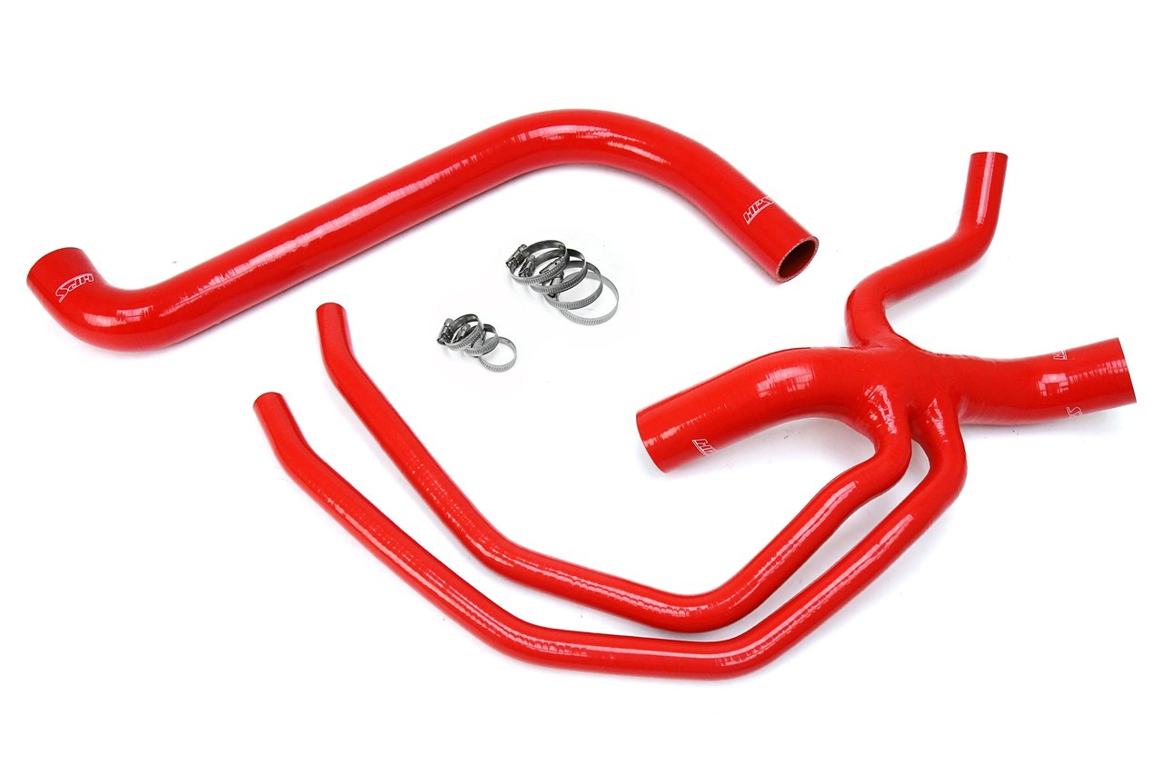 HPS 57-1673-RED Red Silicone Radiator Hose Kit - High Performance Coolant Hose Replacement for Enhanced Engine Cooling - Perfect for Car, Truck & SUV Upgrades