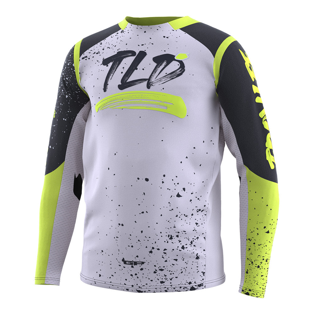 Youth GP Pro Jersey - Breathable & Lightweight Cycling Shirt for Men & Women - Perfect for Road Biking, Mountain Biking & Training - Particle Fog/Charcoal Design