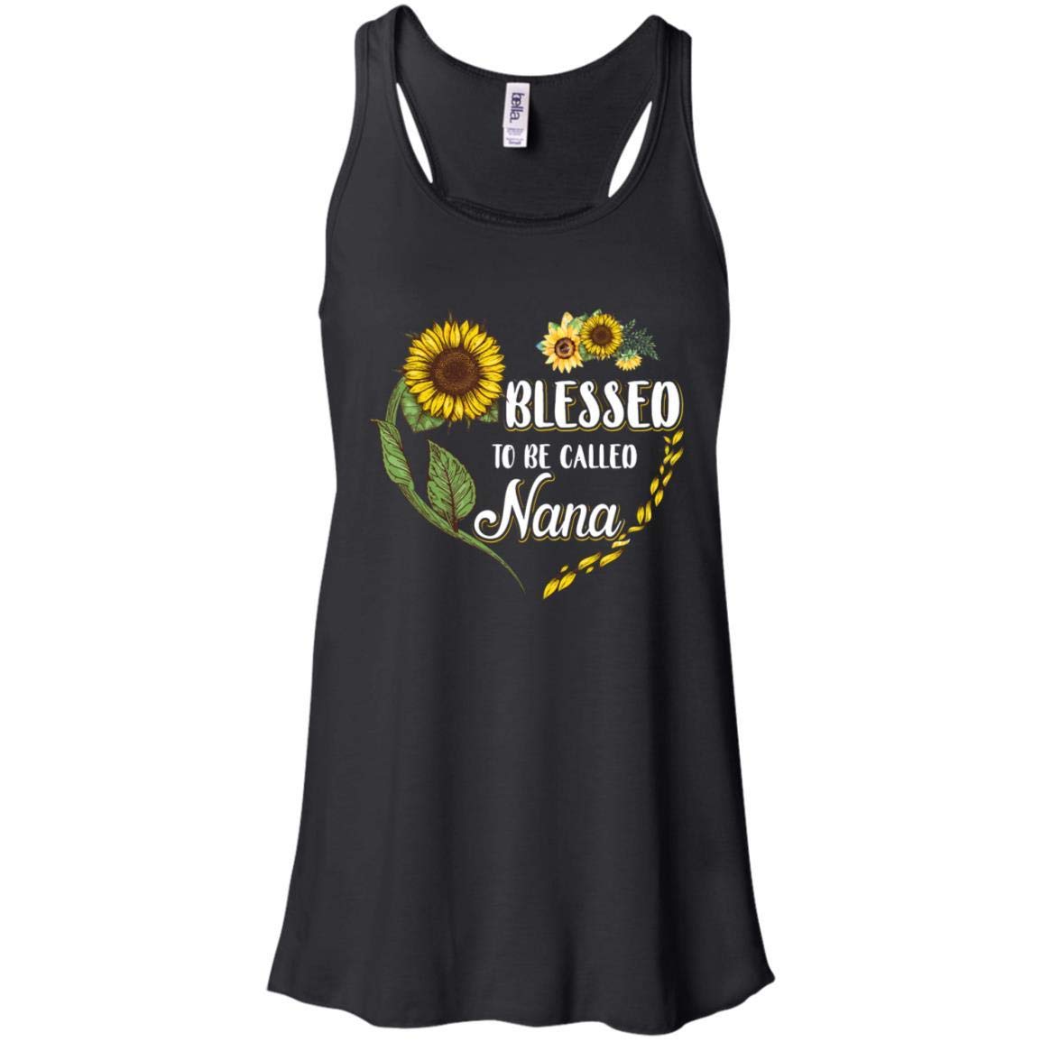 Blessed to Be Called Nana Women's Flowy Sunflower Print Racerback Tank Top - Comfortable Summer Casual Wear for Grandma, Mothers Day Gift, Family Reunion Outfit