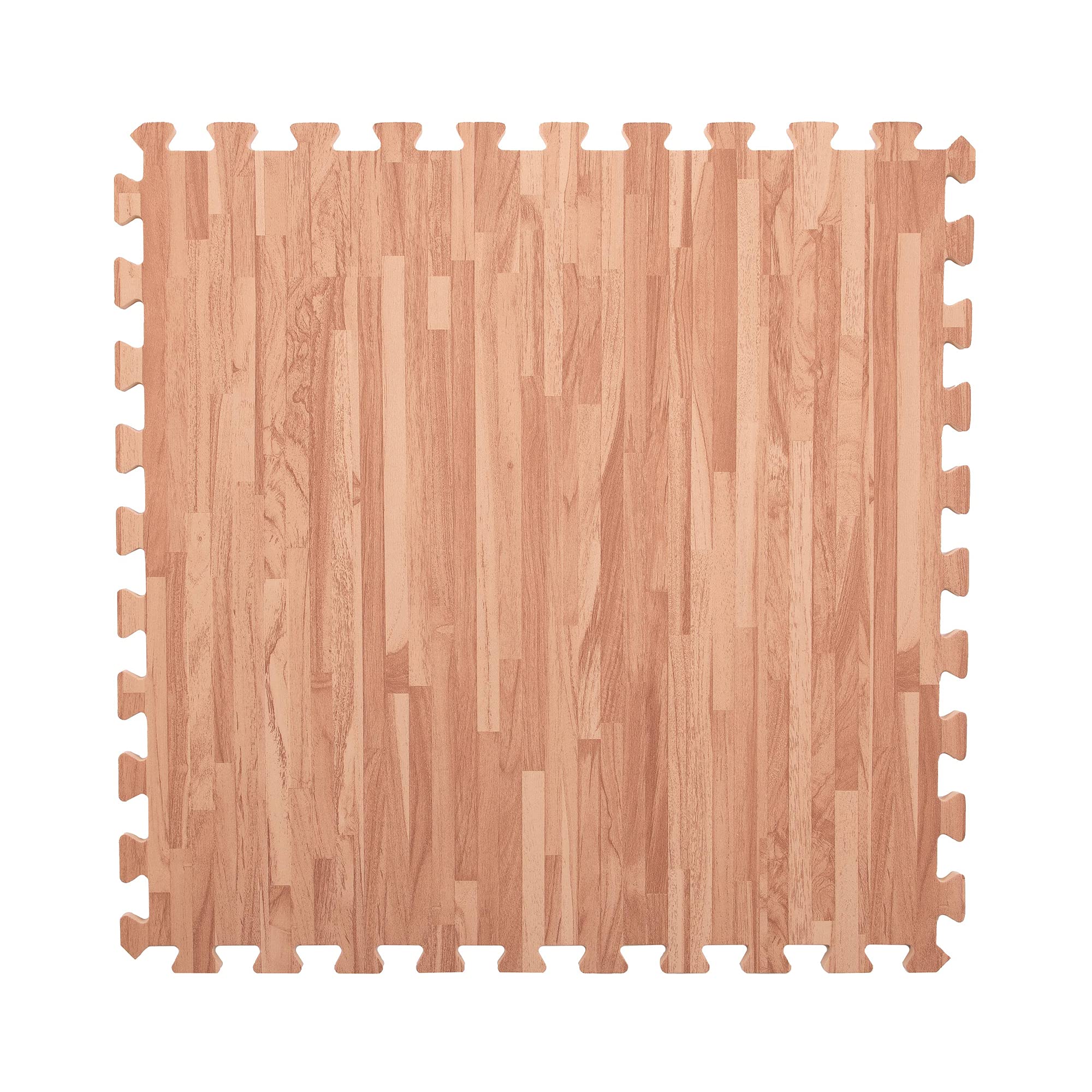 Premium Soft Wood Print Foam Flooring Tiles - Interlocking Foam Mats for Home Gym, Yoga, Playroom & Exercise | 3/8