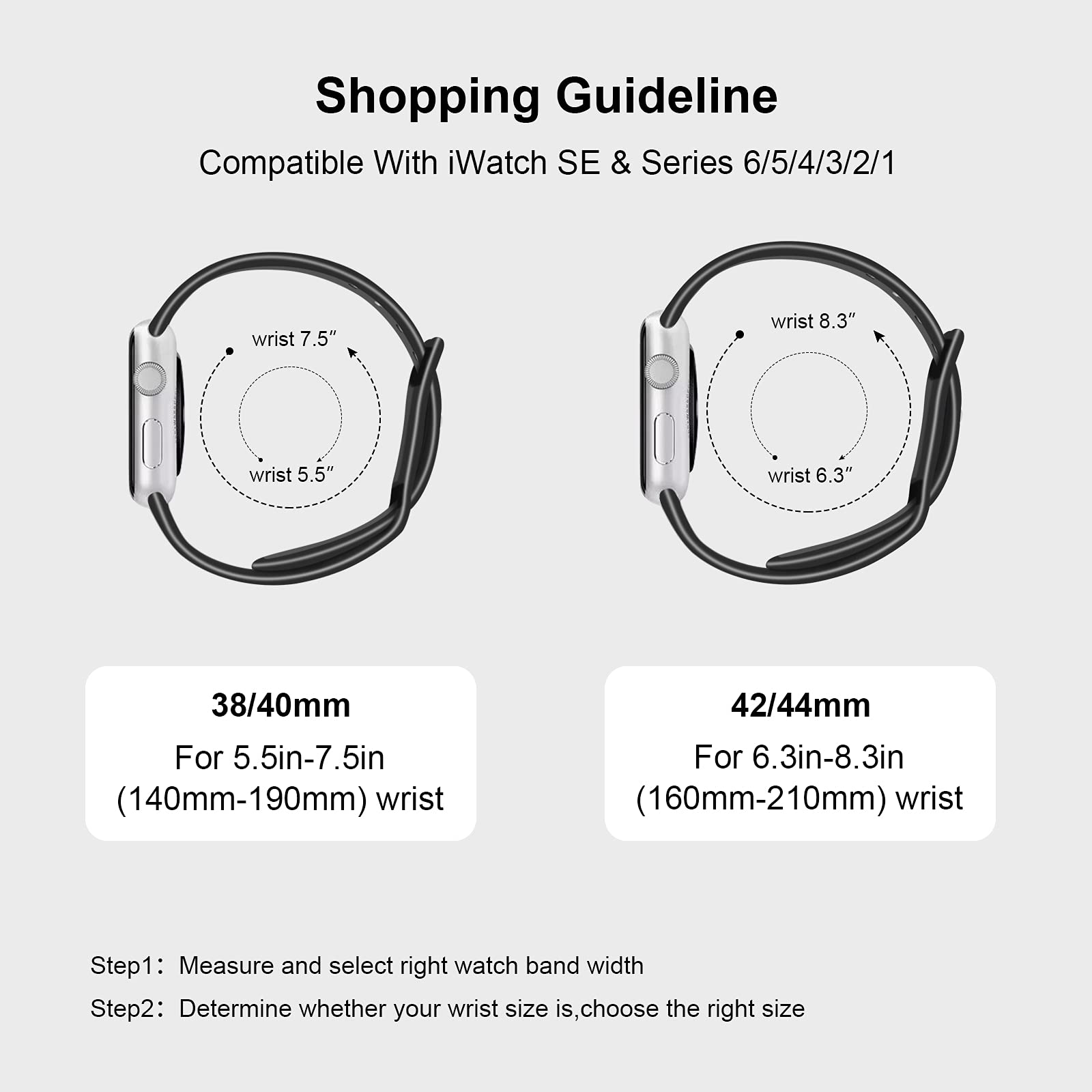 Soft Silicone Apple Watch Bands for 38mm/40mm/42mm/44mm - Sport Replacement Strap Compatible with iWatch Series 6/5/4/3/2/1/SE - Breathable & Comfortable for Men & Women - Perfect for Workouts, Running & Daily Wear