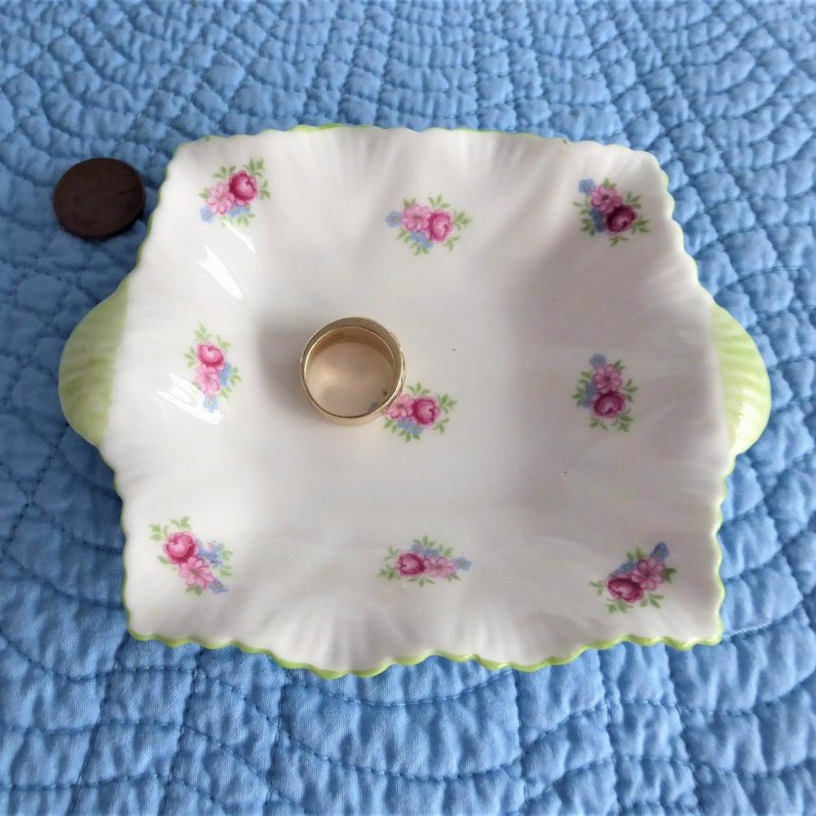 Vintage Shelley Dish Dainty Rosebud Chintz Sweetmeat Bon Bon - Perfect for Afternoon Tea, Dessert Serving & Collectible Display