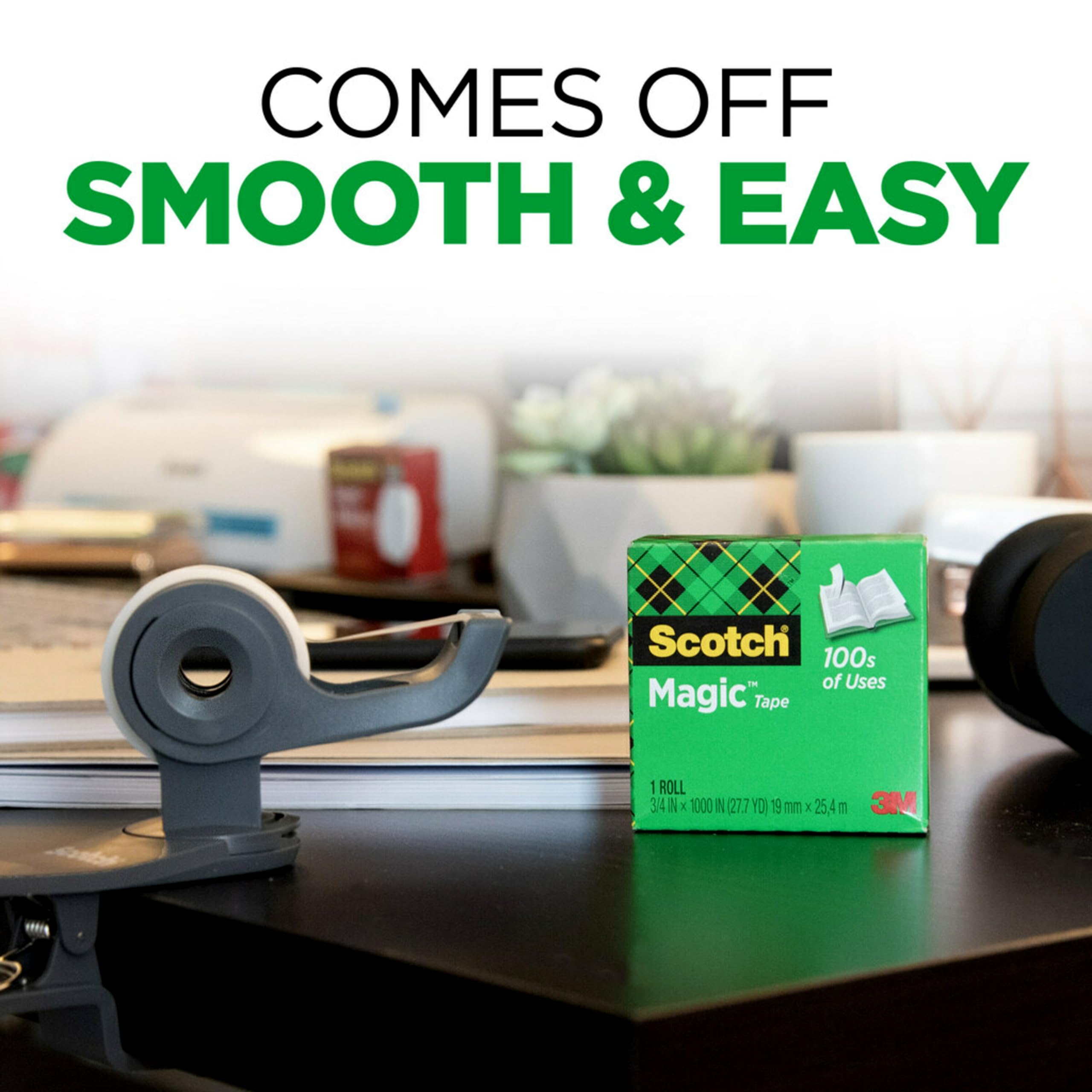 Scotch Magic Tape - Invisible & Removable, 2 Rolls - Perfect for Home Office, School, College & Classroom Supplies - Great for Gift Wrapping, Arts & Crafts, Document Repair