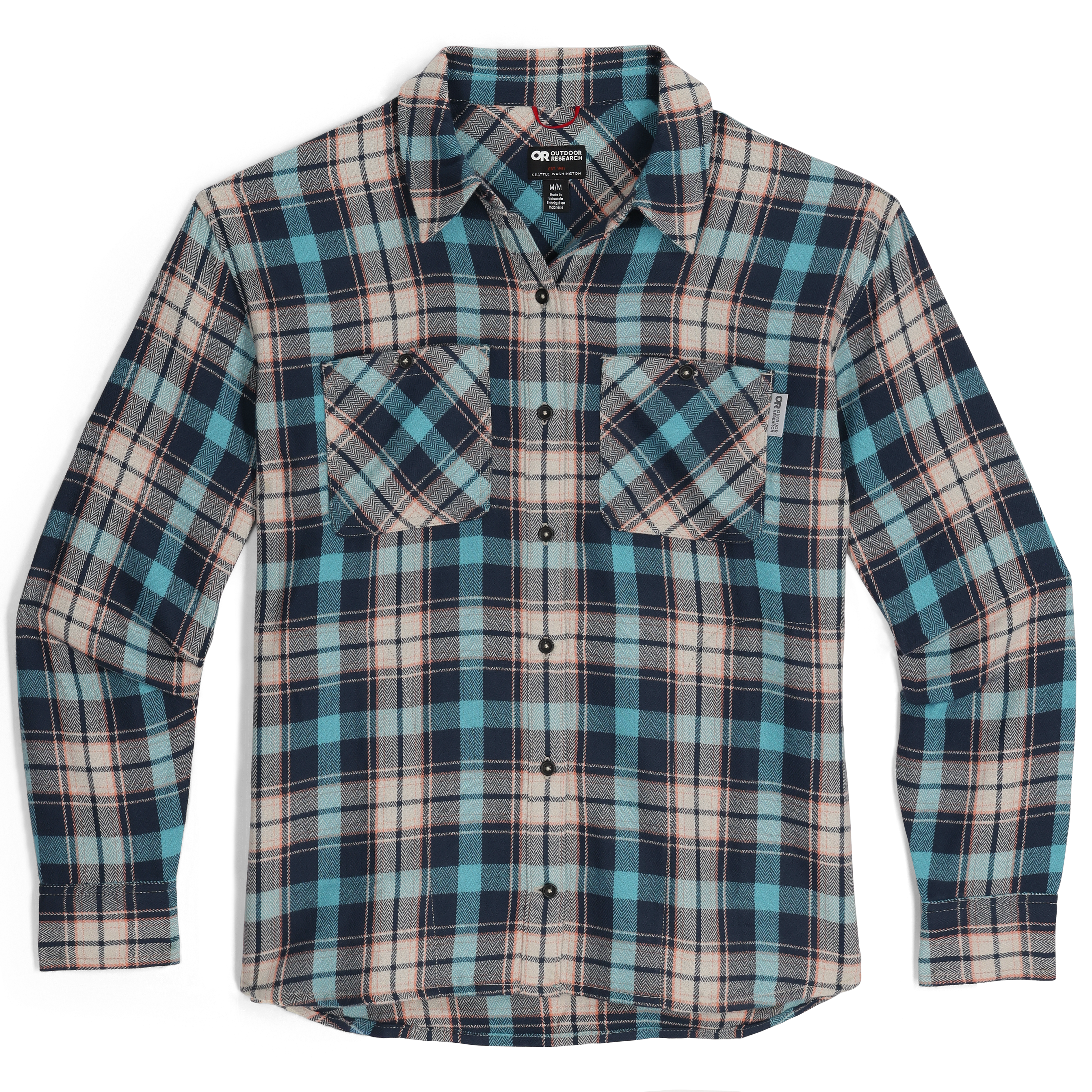 Women's Soft Flannel Twill Shirt - Comfortable Long Sleeve Plaid Button Down Top for Casual Wear & Outdoor Activities