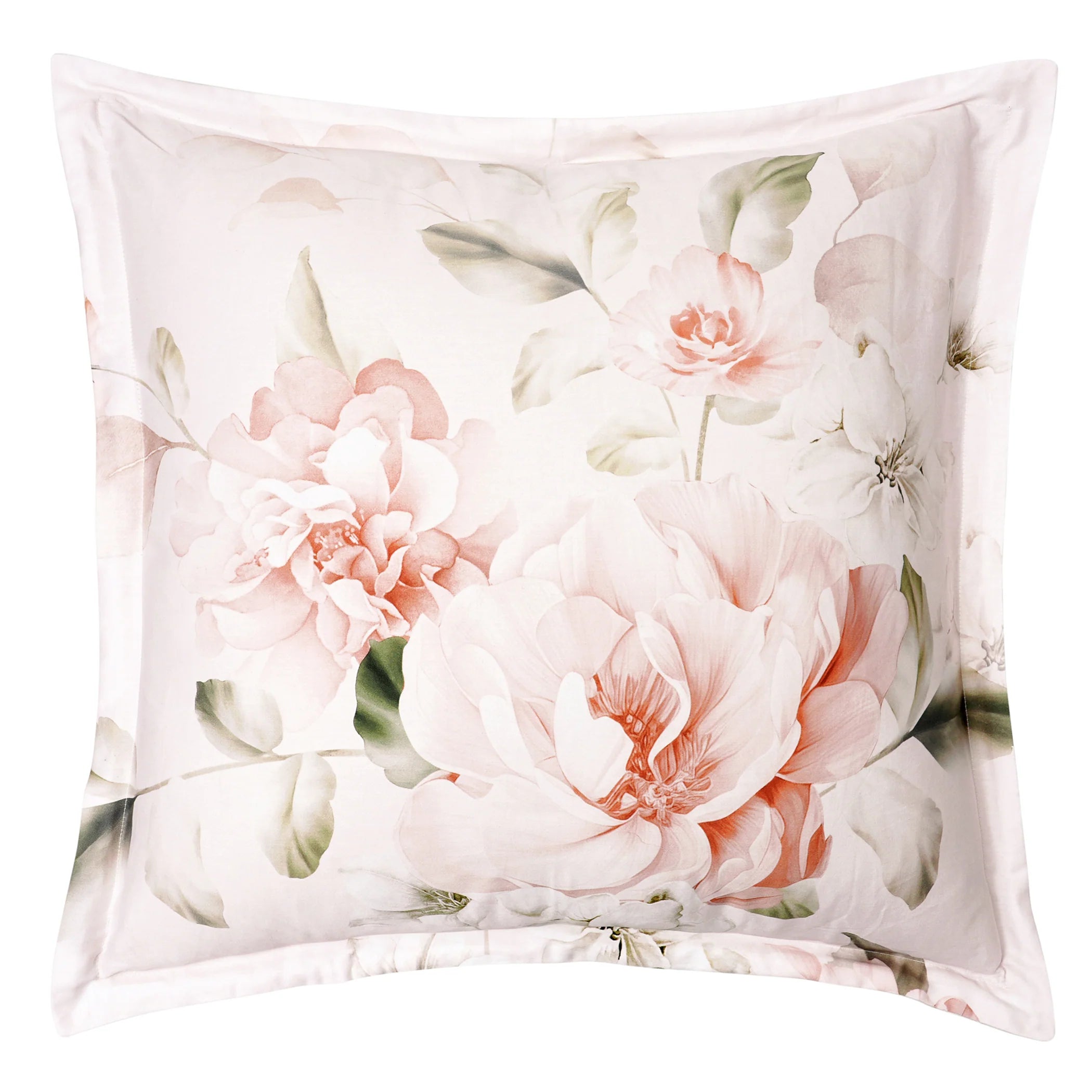 Layla Peach European Pillowcase by Bianca - Premium Cotton Luxury Bedding for Master Bedroom & Guest Room Decor
