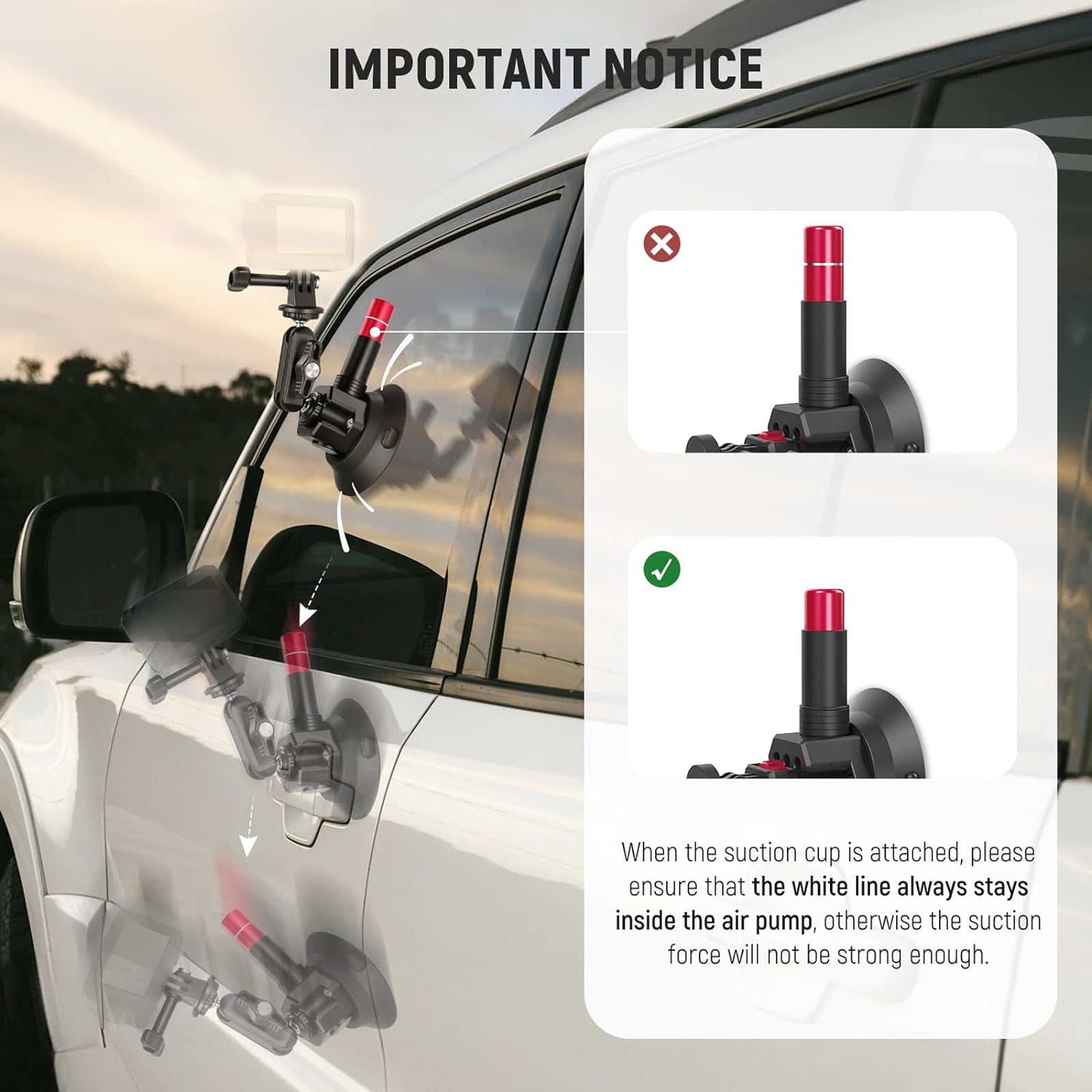 NEEWER CA065 Triple Suction Cup Car Mount Holder for Phone, GPS, Dash Cam - Secure Hands-Free Mounting for Driving, Navigation & Recording