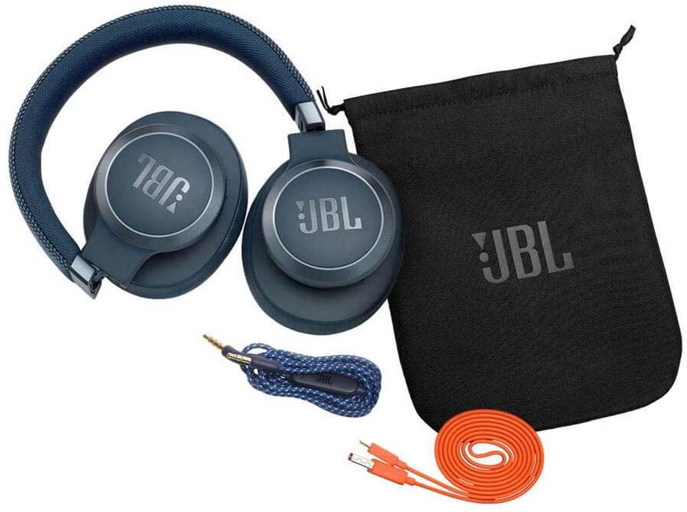 JBL Live 650BTNC Wireless Bluetooth Headphones with Active Noise Cancelling, Over-Ear Comfort, 30-Hour Battery - Perfect for Travel, Work & Music Lovers (Blue)