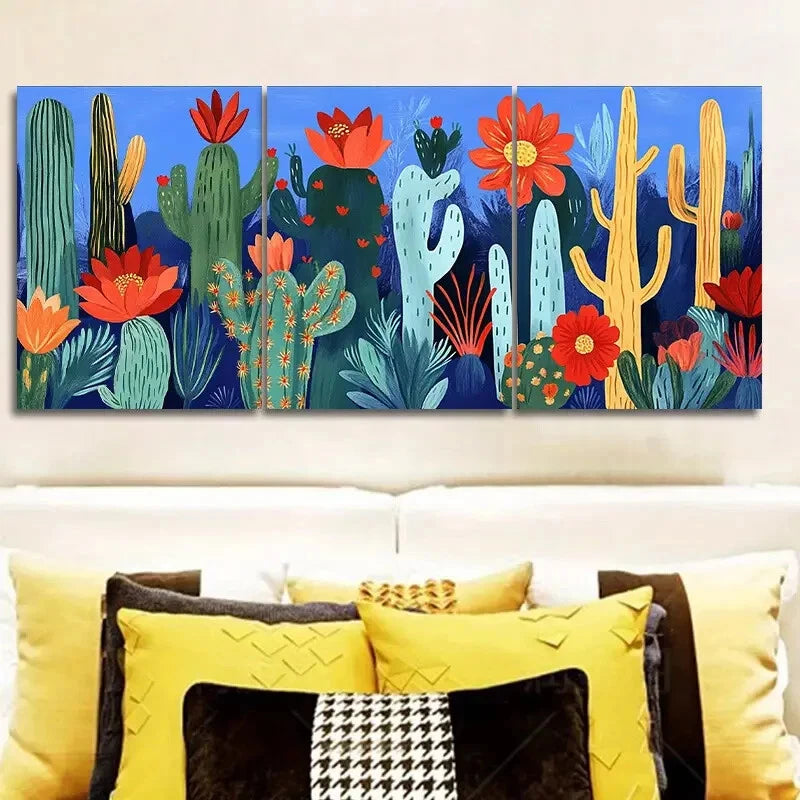 3-Piece Mushroom Garden Art Painting Set - Metal Wall Art Prints Ready to Hang - Perfect for Living Room, Bedroom & Office Decor