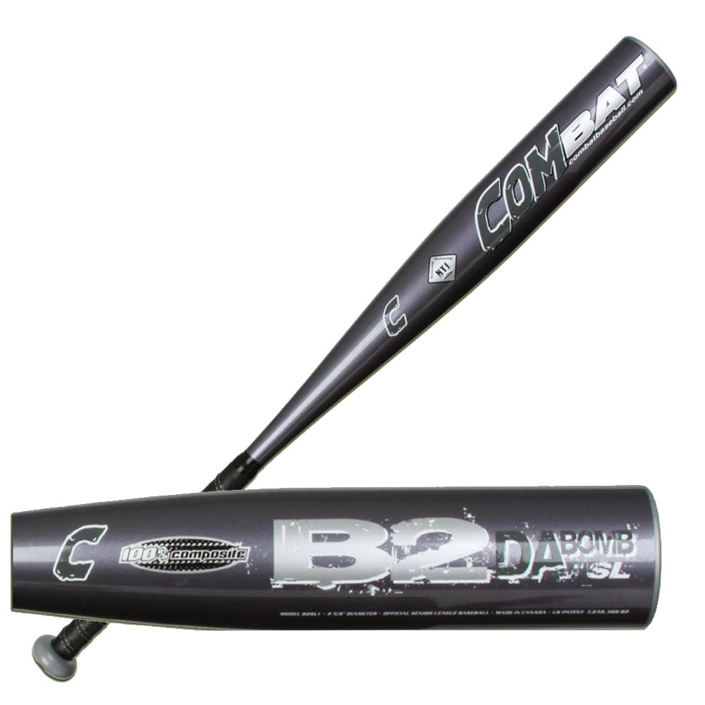 New Combat B2SL1 B2 Da Bomb Gray Senior League Baseball Bat - USSSA Approved for High Performance - Perfect for Competitive Youth & Adult Baseball Games