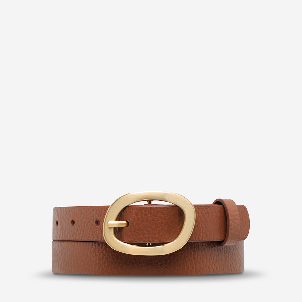 Nocturne Belt - Tan & Gold Leather Waist Belt for Women | Stylish Fashion Accessory for Dresses, Jeans & Office Outfits