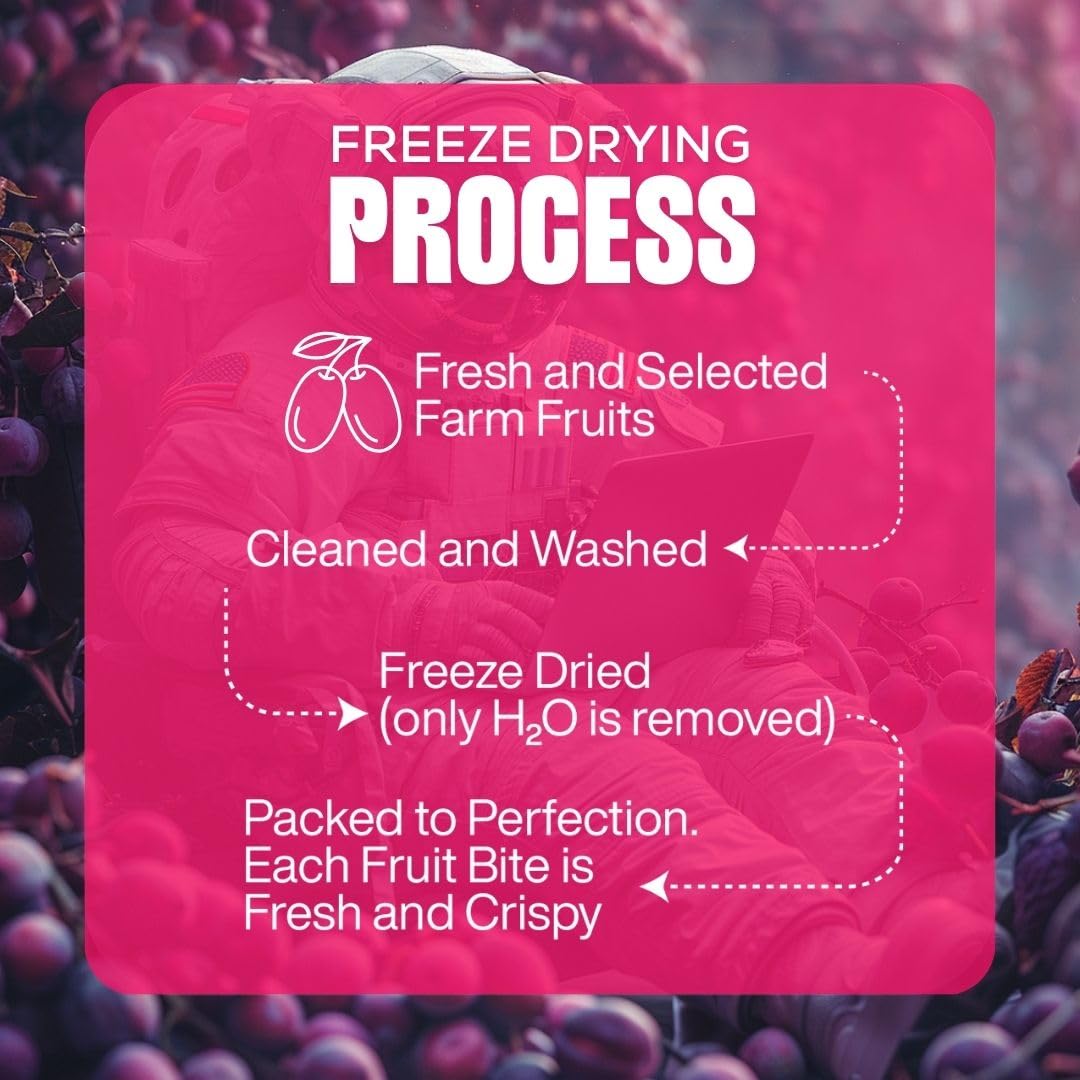 Freeze Dried Jamun Cubes | 100% Natural Vegan Snack | No Preservatives, No Added Sugar, Gluten Free Healthy Snack for Kids & Adults | Perfect for Lunch Boxes, Hiking & On-the-Go Snacking | 2 Pack (16Gm Each)